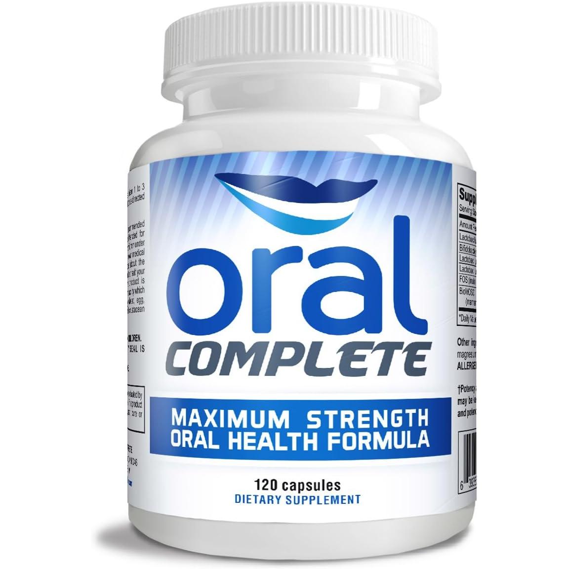Oral Complete 11-in-1 Dental Probiotics, Bad Breath Treatment Halitosis Tonsil Stone with Non-GMO with BLIS K12, Ashwagandha and Collagen, 120 Capsules