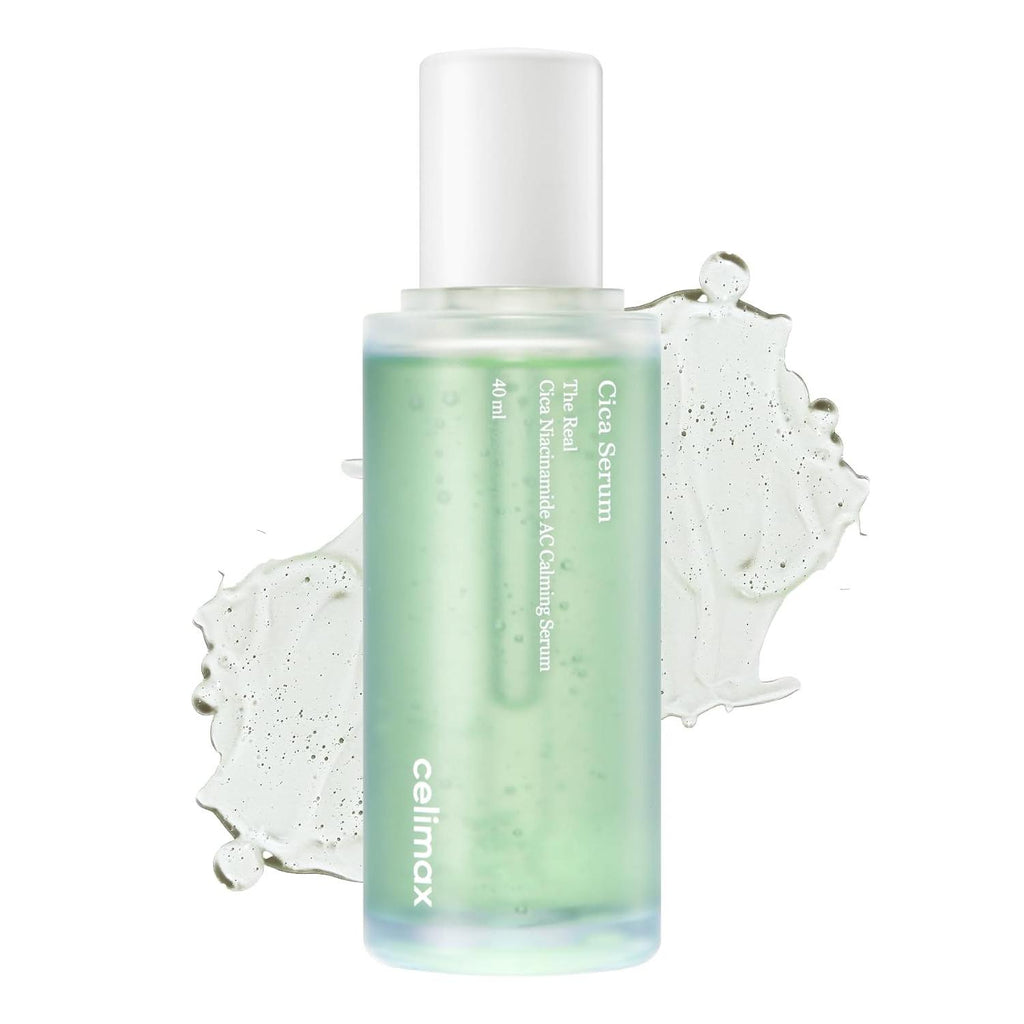 celimax The Real Cica Niacinamide AC Calming Serum 40ml + Ji.Woo.Gae Cica BHA Blemish Toner Pad (60 Pads) Bundle