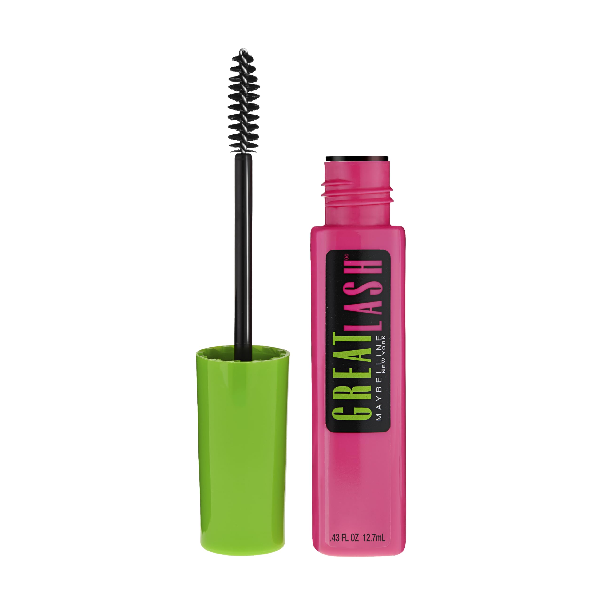 Maybelline Great Lash Washable Mascara Makeup, Volumizing Lash-Doubling Formula That Conditions As It Thickens, Blackest Black, 1 Count