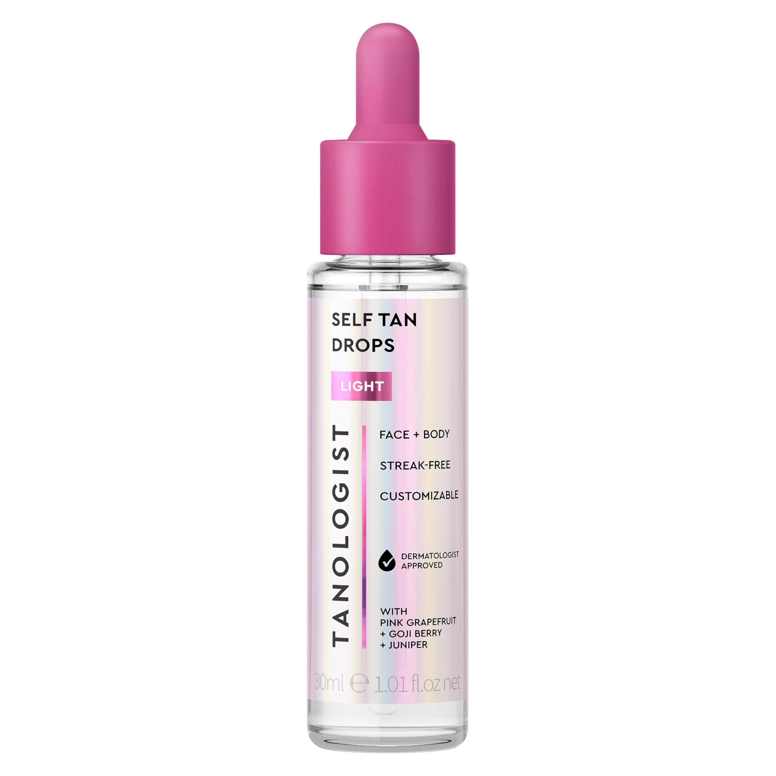 Tanologist Dark Self Tan Drops, Streak-Free Body & Face Tanning Drops, No Fake Tan Smell, For Moisturizer & Lotion, Bronzing Face Tanner, Skincare Ingredients, Vegan, 1.01 fl. oz/30 ml Bottle