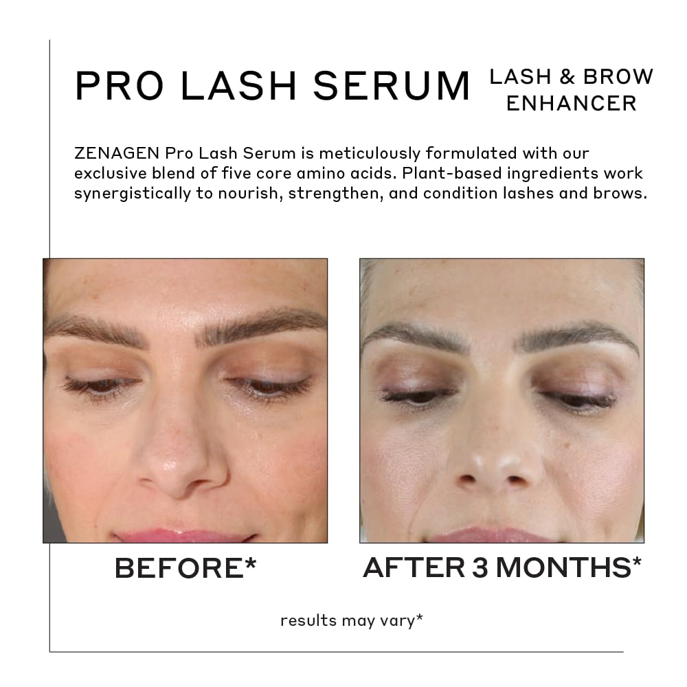 ZENAGEN Pro Lash Serum | Promotes Longer, Thicker Lashes, Strengthens & Nourishes Hair Follicles, Lightweight Non-Irritating Formula, Vegan, Plant-Based