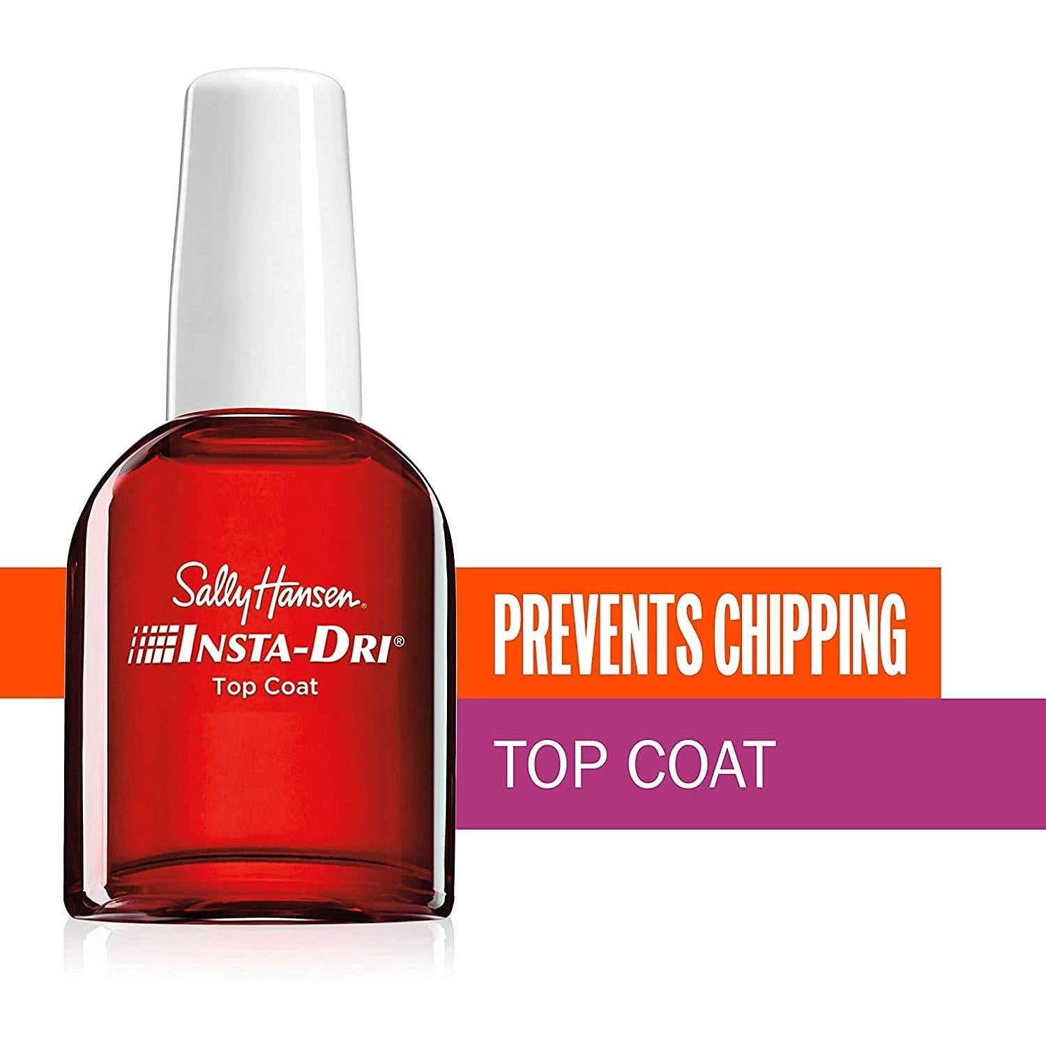 Sally Hansen Insta-Dri®, Clear Top Coat, Quick Dry, Long Lasting, Streak-Free Shine, Clear Nail Polish