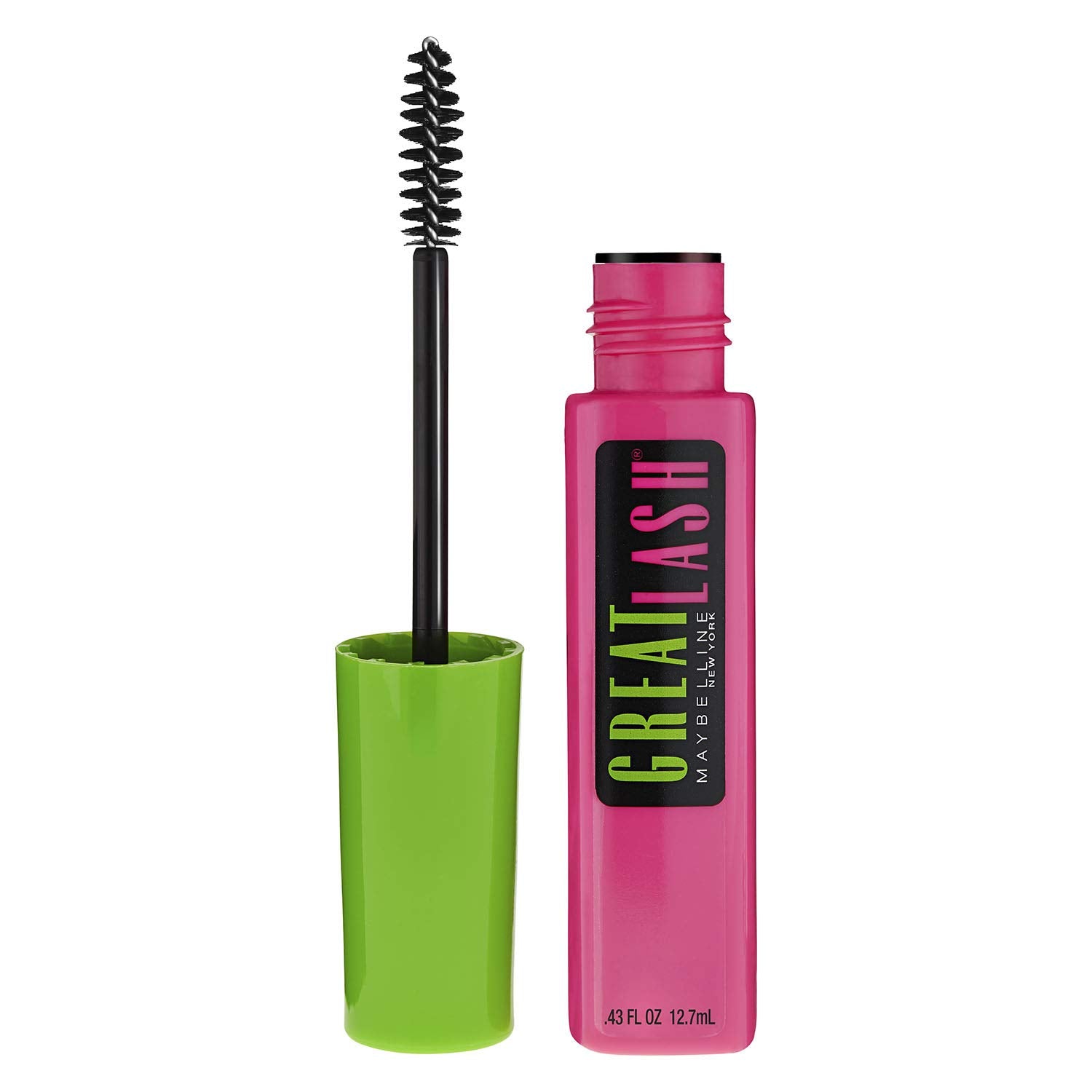 Maybelline Great Lash Washable Mascara Makeup, Volumizing Lash-Doubling Formula That Conditions As It Thickens, Blackest Black, 1 Count