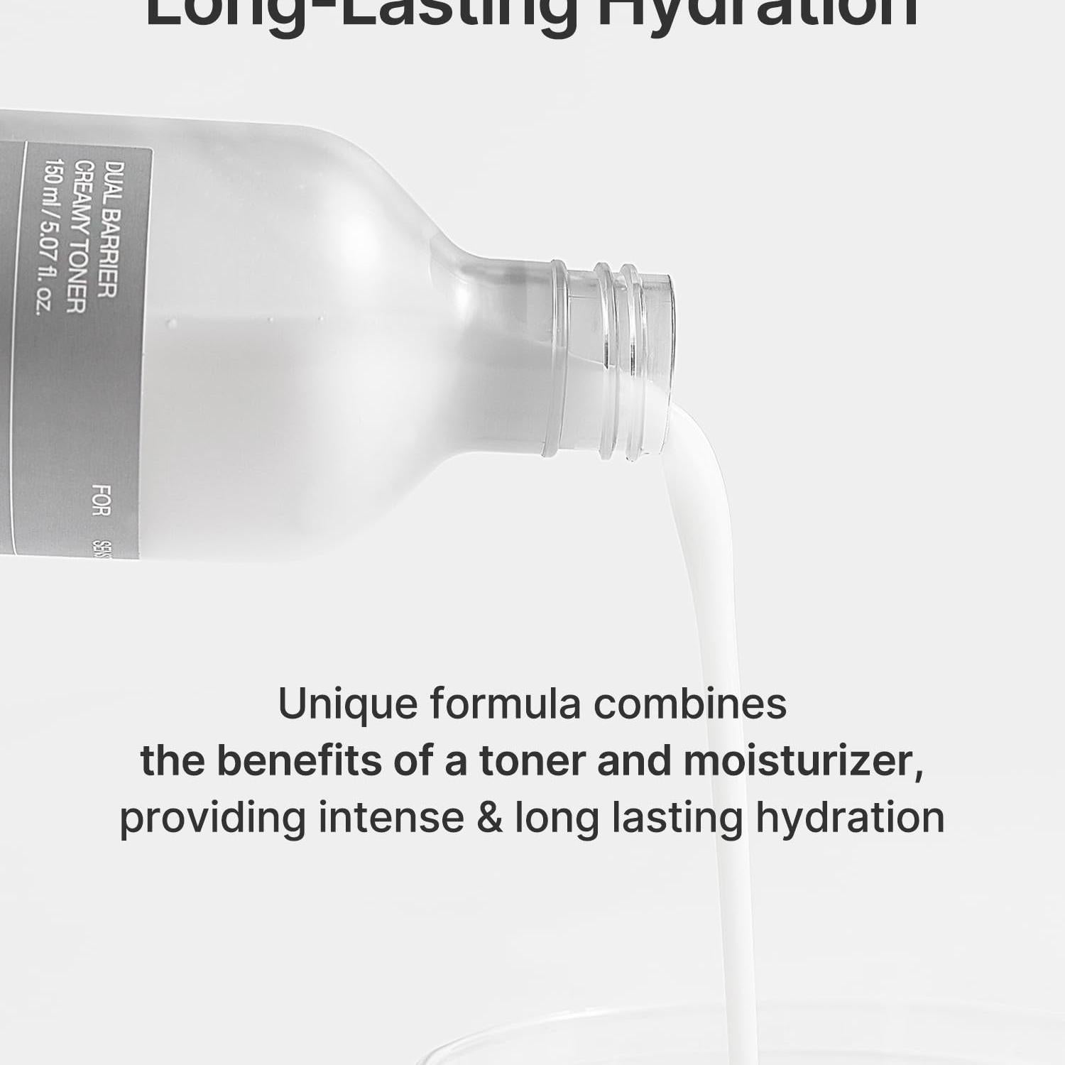 celimax Dual Barrier Creamy Toner | with Ceramides, Peptide, Oil & Alcohol Free, Facial Astringent, Hydrating, Calming, Soothing, Non Irritating,150ml