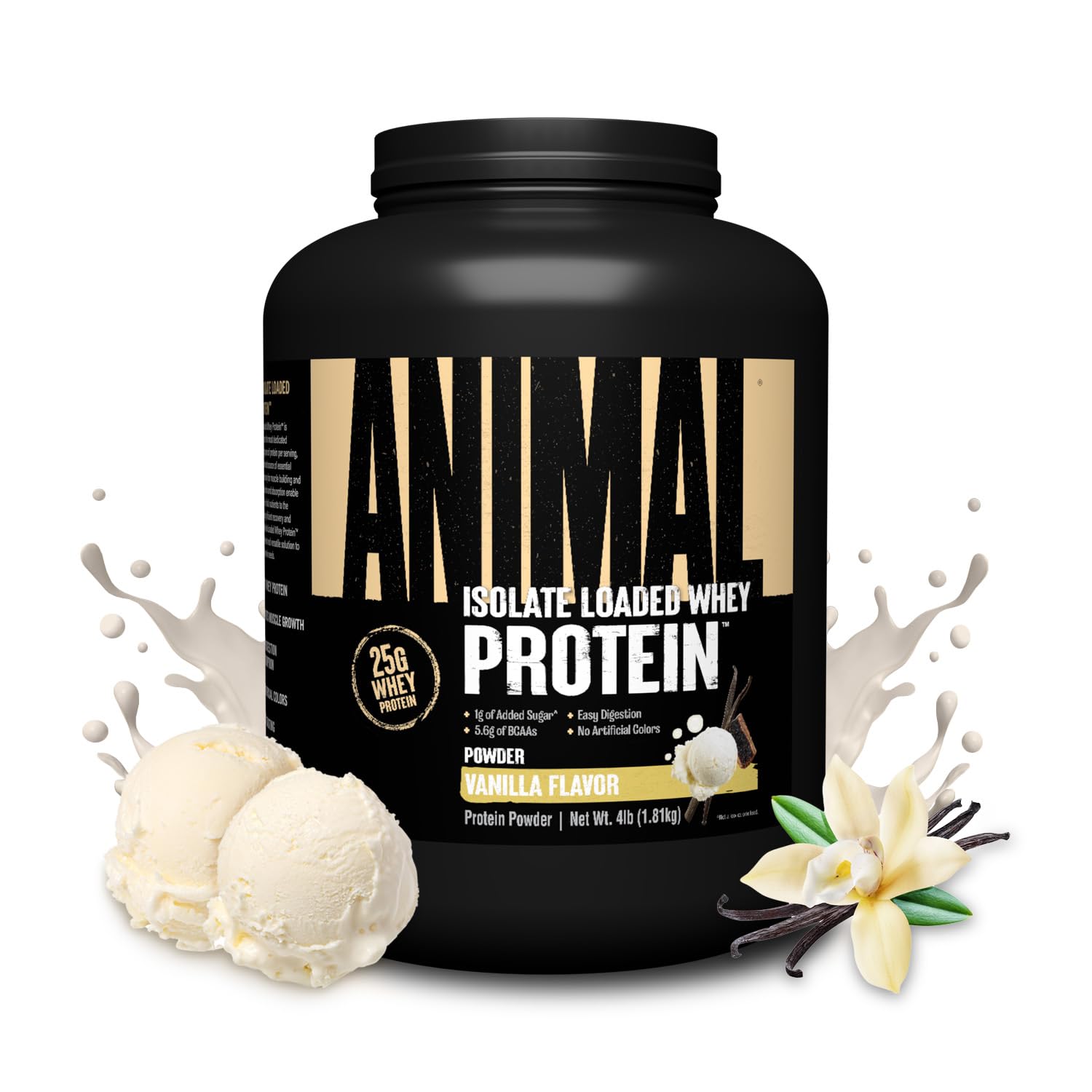 Animal Whey Isolate Protein Powder - Loaded for Pre & Post Workout Muscle Builder and Recovery with Digestive Enzymes for Men & Women - 25g Protein, Great Taste, Low Sugar - Strawberry 4 lbs