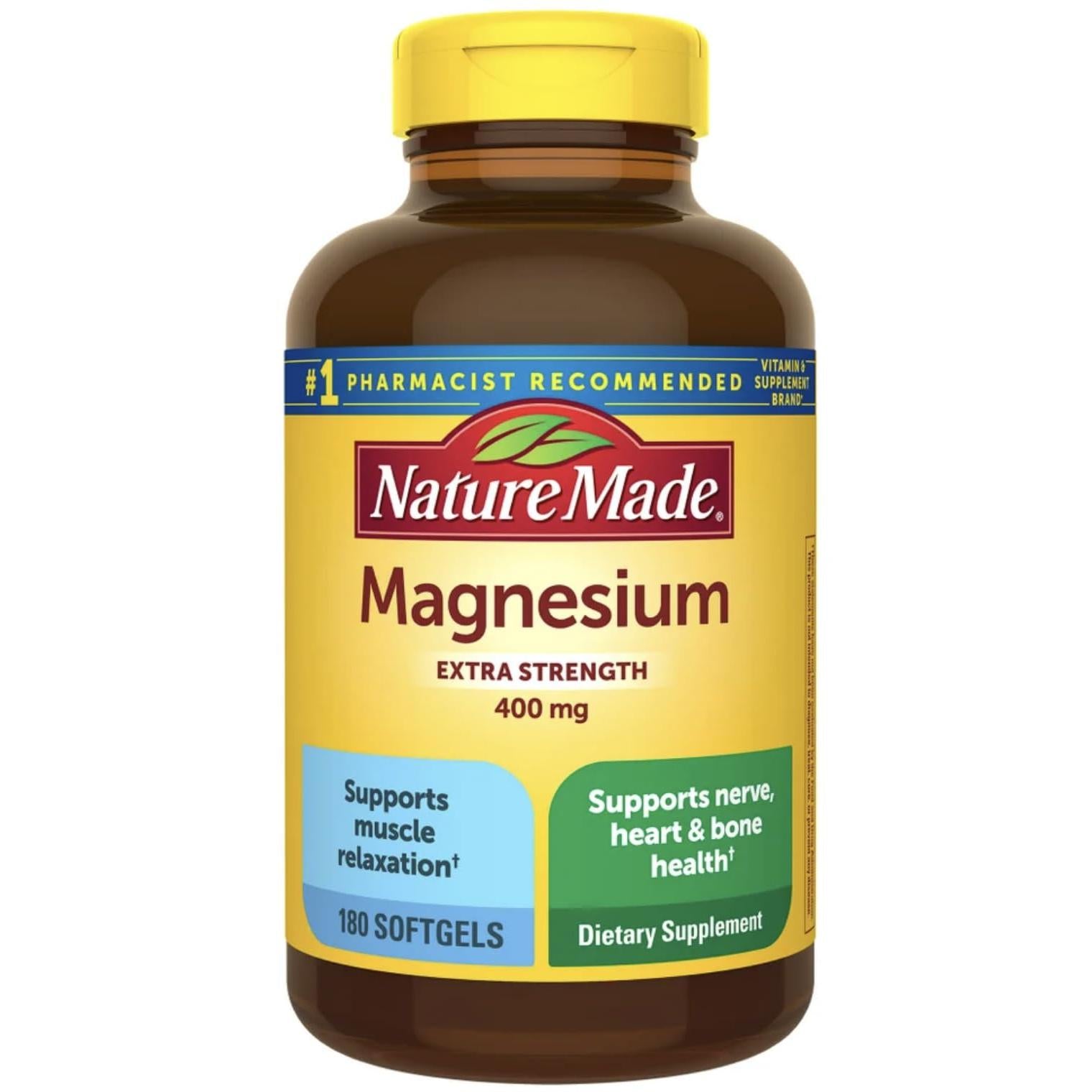 Nature Made High Potency Magnesium 400 mg - 150 Liquid Softgels,(Pack of 2)