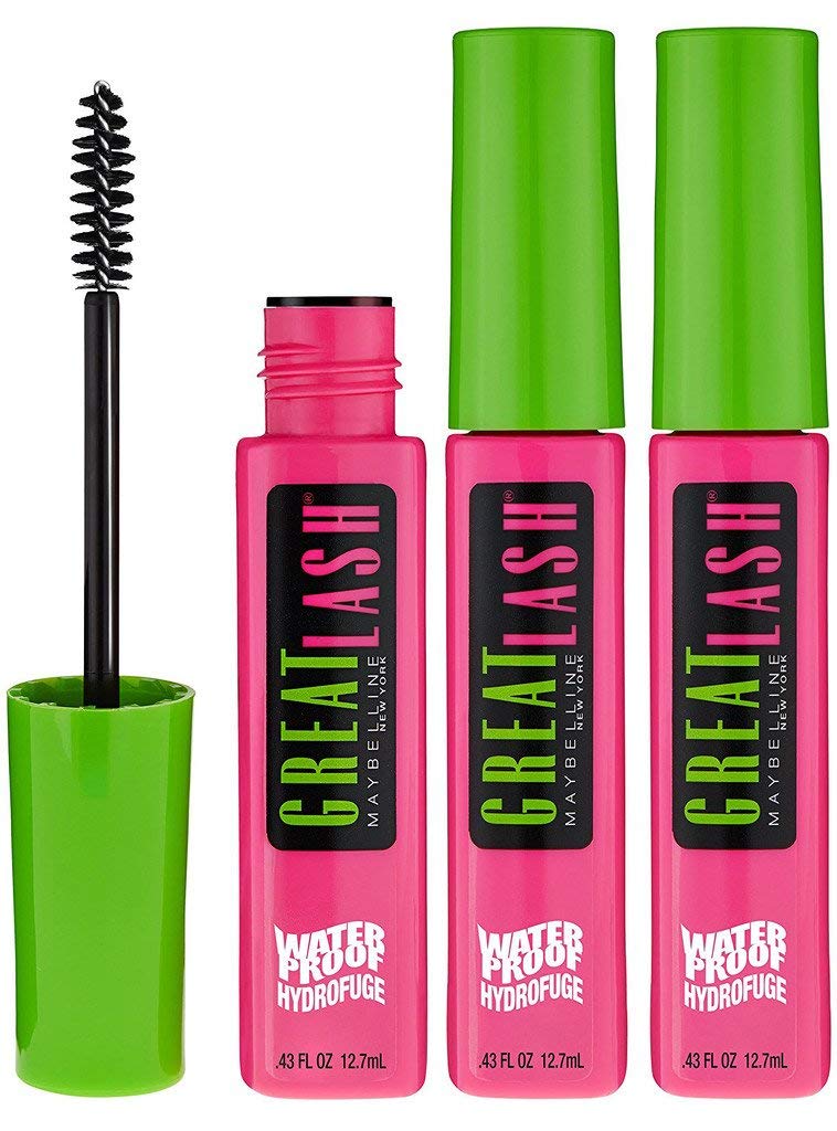 Maybelline Great Lash Waterproof Mascara, Volumizing, Lengthening and Lash-Doubling Formula for Thicker Lashes, Very Black, 1 Count