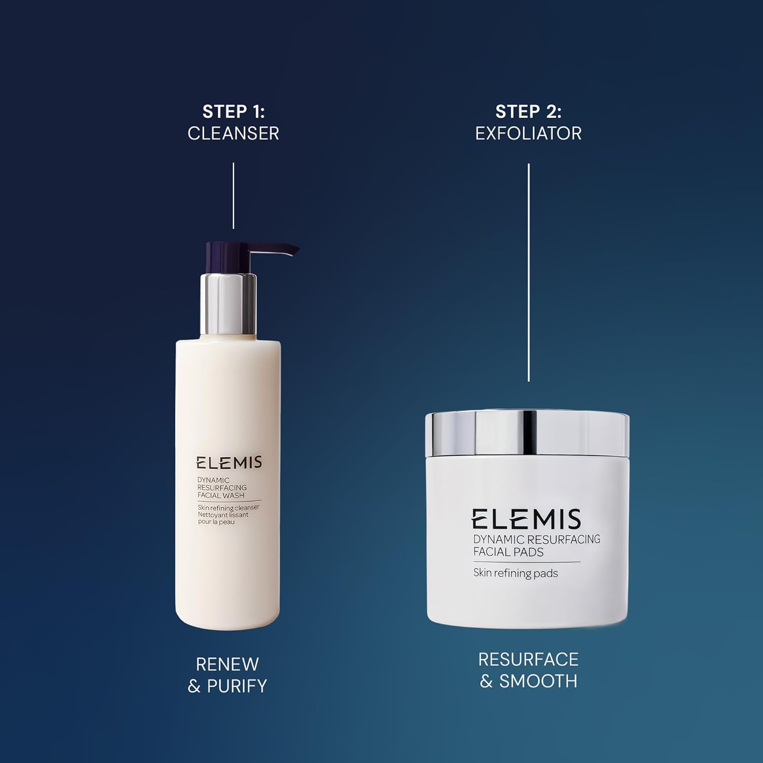 ELEMIS Glow Bright Resurfacing Duo | Dynamic Resurfacing Facial Wash & Pads | Skincare Set for Smooth, Refined, Healthy-Looking Skin