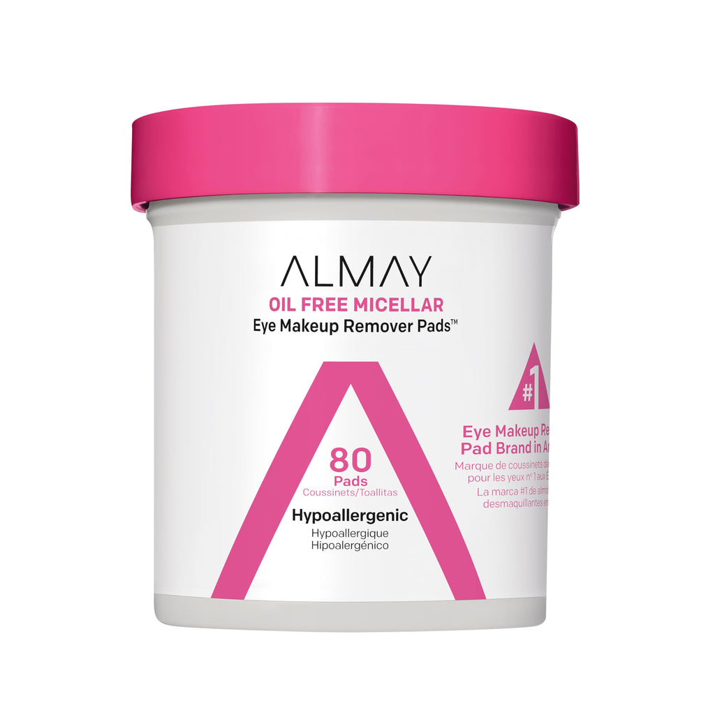 Almay Biodegradable Makeup Remover Pads, Micellar Gentle, Hypoallergenic, Fragrance-Free, Dermatologist & Ophthalmologist Tested, 120 Count