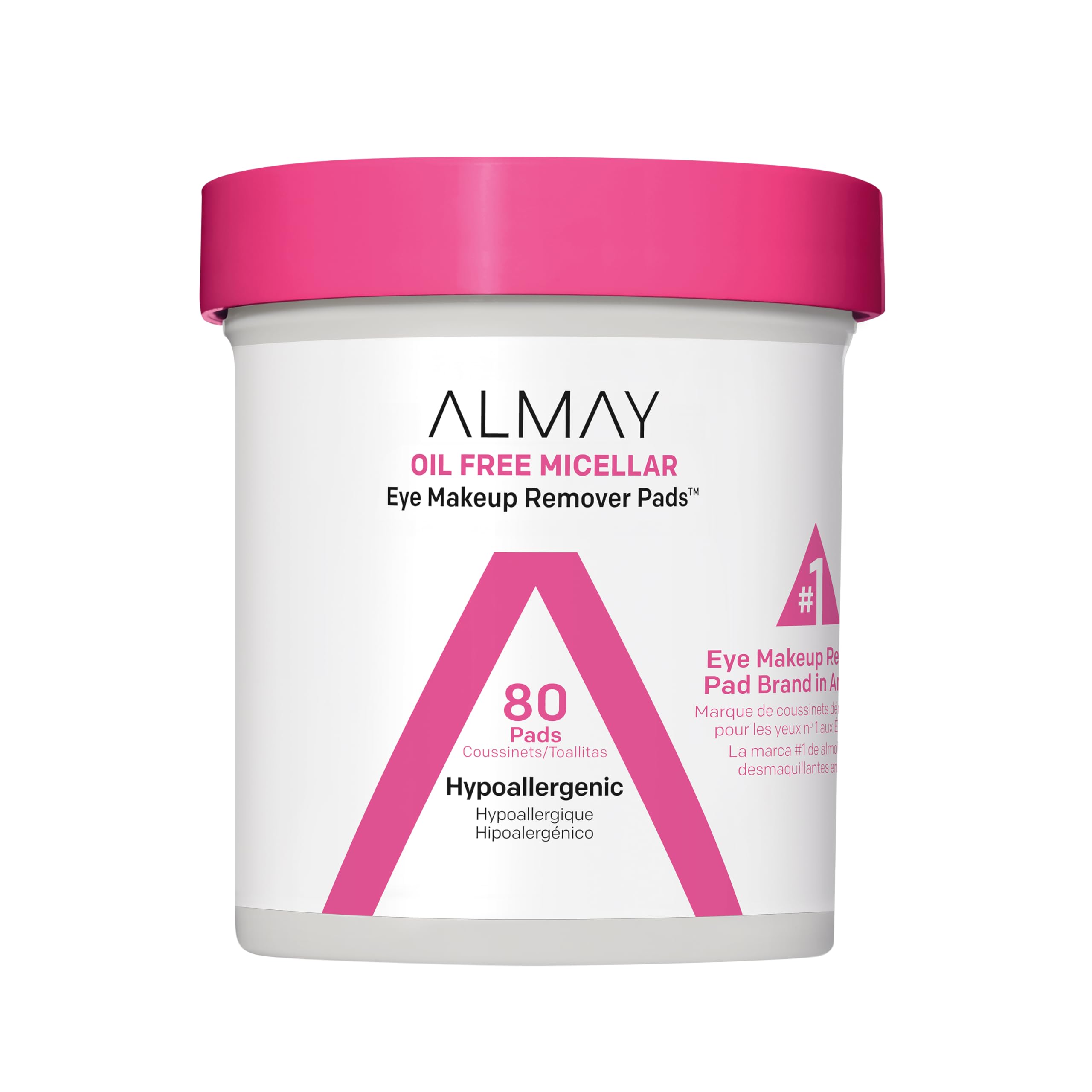 Almay Biodegradable Makeup Remover Pads, Micellar Gentle, Hypoallergenic, Fragrance-Free, Dermatologist & Ophthalmologist Tested, 120 Count