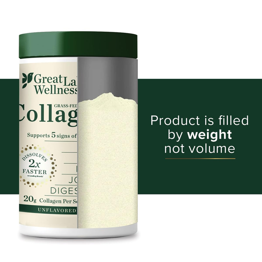 Great Lakes Wellness Collagen Peptides Powder for Skin, Hair, Nails, Joints & Digestion - Unflavored - 22 Servings (Pack of 1)