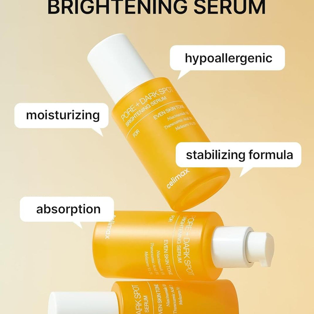 celimax Pore+Dark Spot Brightening Serum 30ml | Gel-like Serum for Enlarged Pores with Niacinamide, Tranexamic Acid, Pore Minimizer, Non-Irritating, Hydrating, For Sensitive Skin, hyperpigmentation