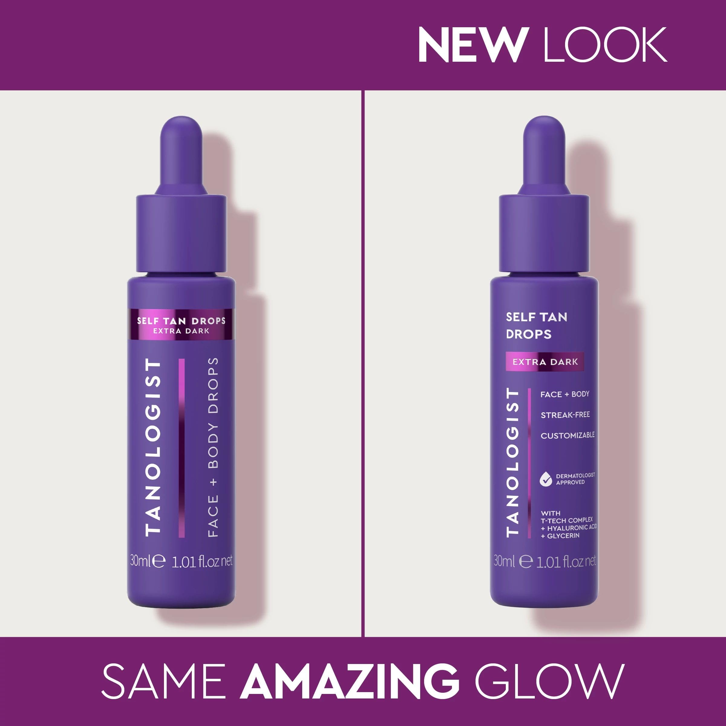 Tanologist Dark Self Tan Drops, Streak-Free Body & Face Tanning Drops, No Fake Tan Smell, For Moisturizer & Lotion, Bronzing Face Tanner, Skincare Ingredients, Vegan, 1.01 fl. oz/30 ml Bottle