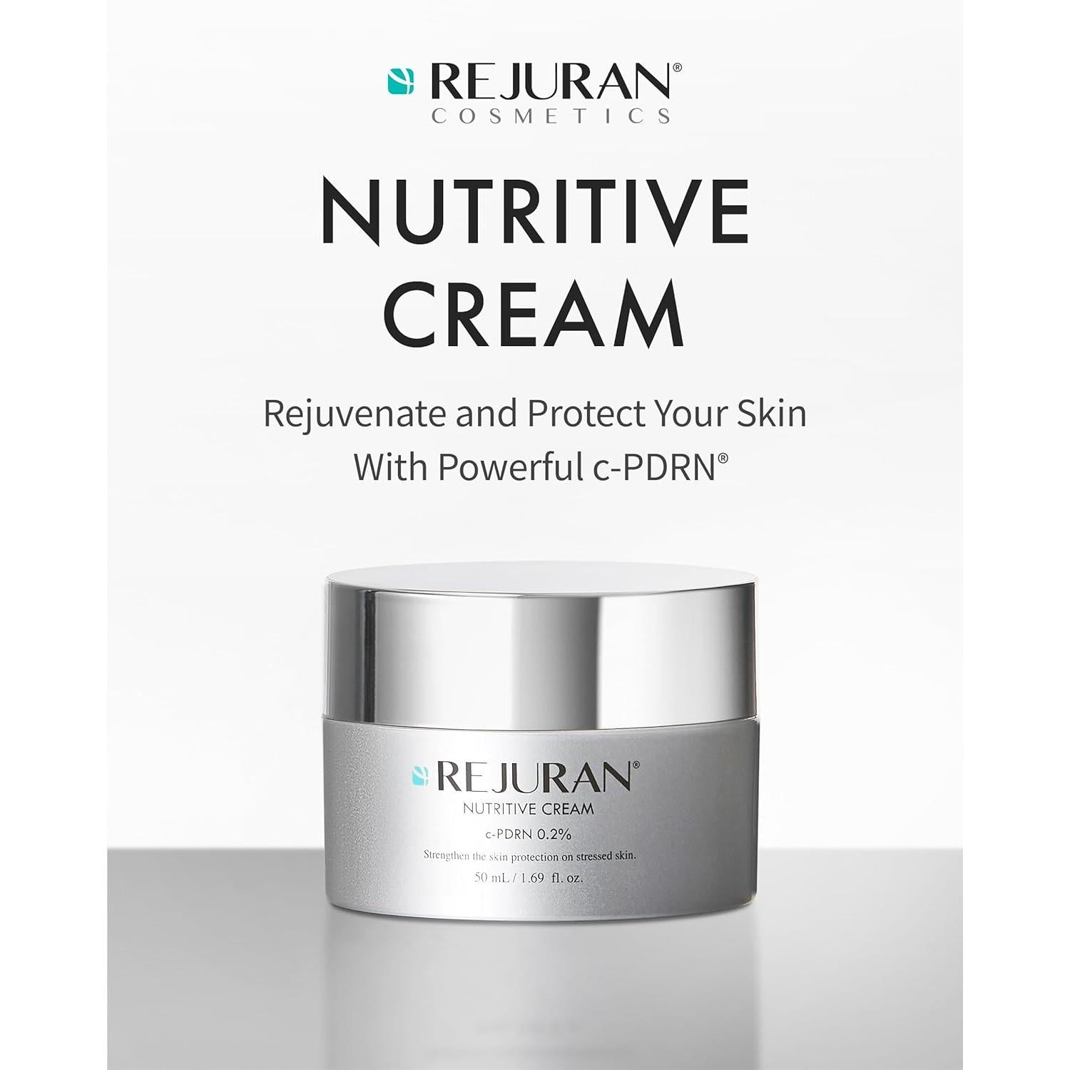 REJURAN® Turnover Skincare Duo with c-PDRN® – Salmon DNA Face Serum & Nutritive Cream for Firming, Hydration & Youthful Radiant Skin – Korean Anti-Aging Ampoule & Moisturizer Set (1.69 fl oz Each)