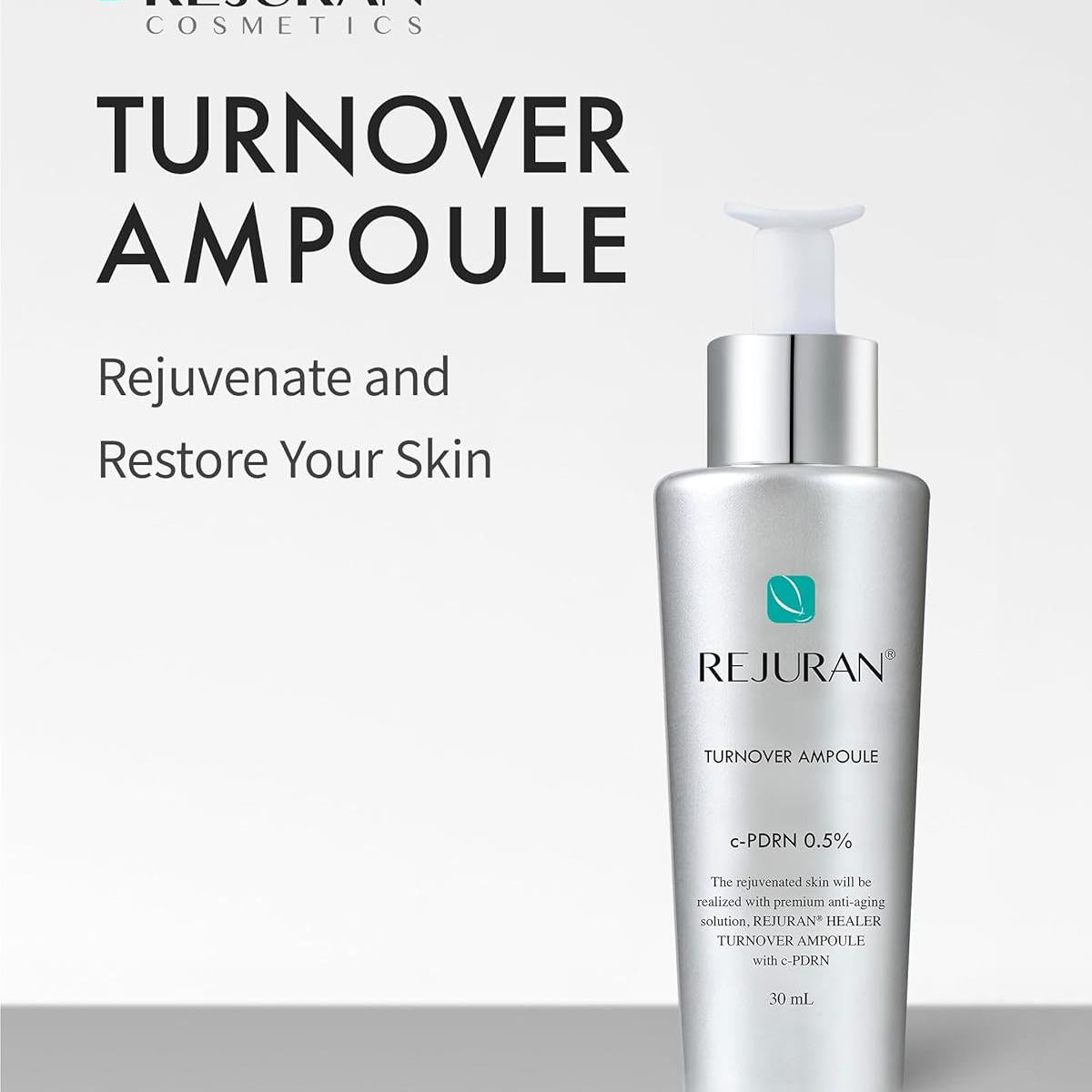 REJURAN® c-PDRN® Korean Skin Care Bundle – Turnover Ampoule & Refreshing Emulsion with Salmon DNA for Firming, Hydration, Radiance & Skin Elasticity