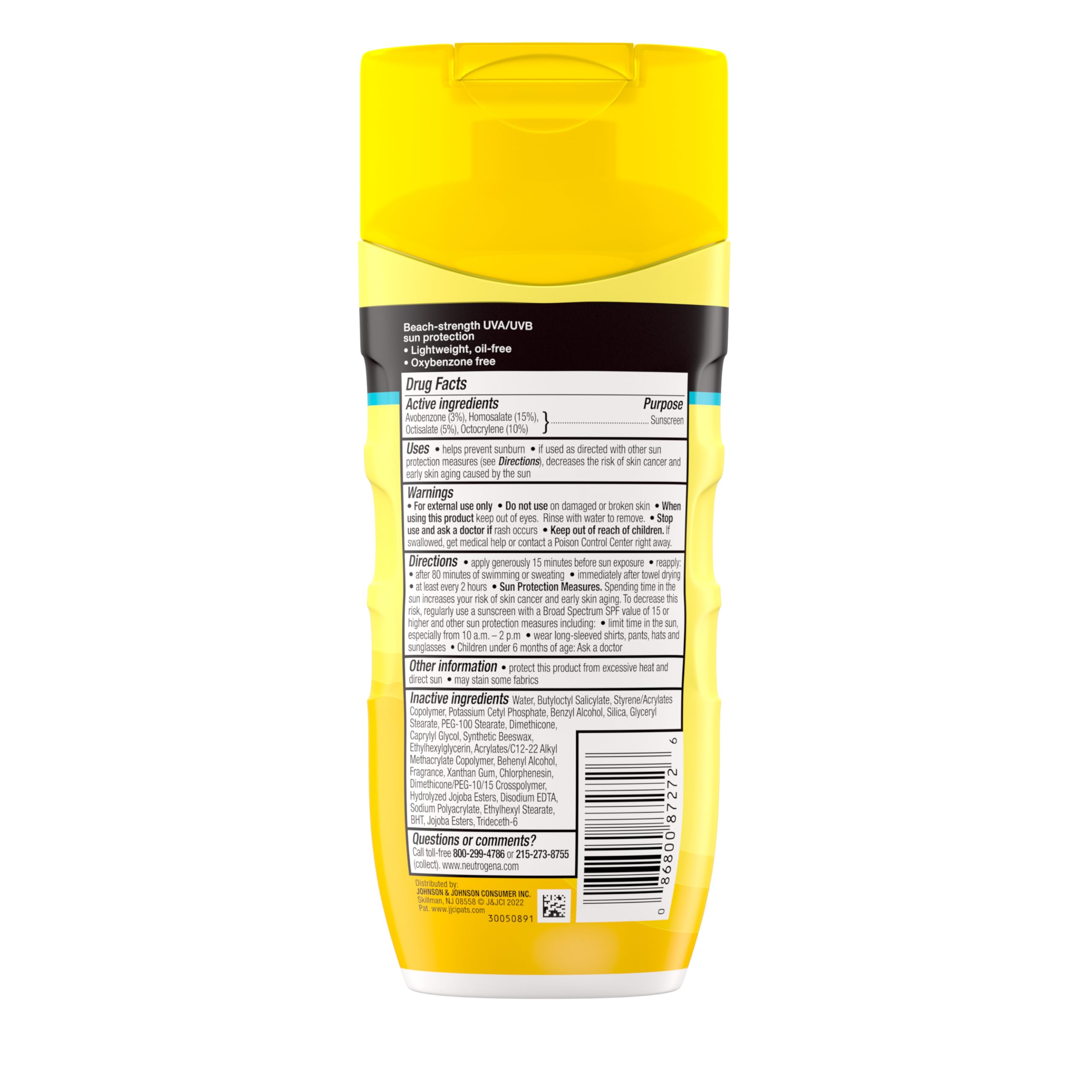 Neutrogena Sunscreen Lotion Beach Defense SPF 70, Face & Body Sunscreen, Broad Spectrum, Fast Absorbing, 6.7 Fl Oz, Water Resistant 80 Min, Oil-Free, Oxybenzone & Octinoxate Free