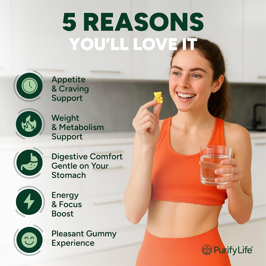 GLP-1 Support Gummies – Sugar-Free Appetite & Craving Control with Berberine, Cinnamon, Turmeric, Garcinia & Raspberry Ketones – Digestion, De-Bloating, Carb Blocker, Vegan, Keto