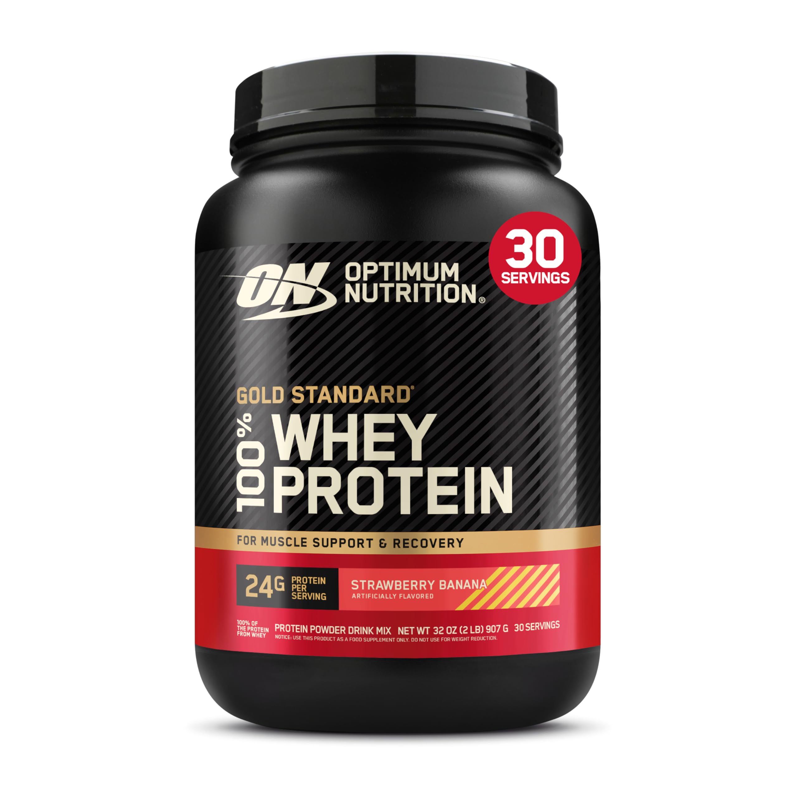 Optimum Nutrition Gold Standard 100% Whey Protein Powder, Vanilla Ice Cream, 2 Pound (Packaging May Vary)