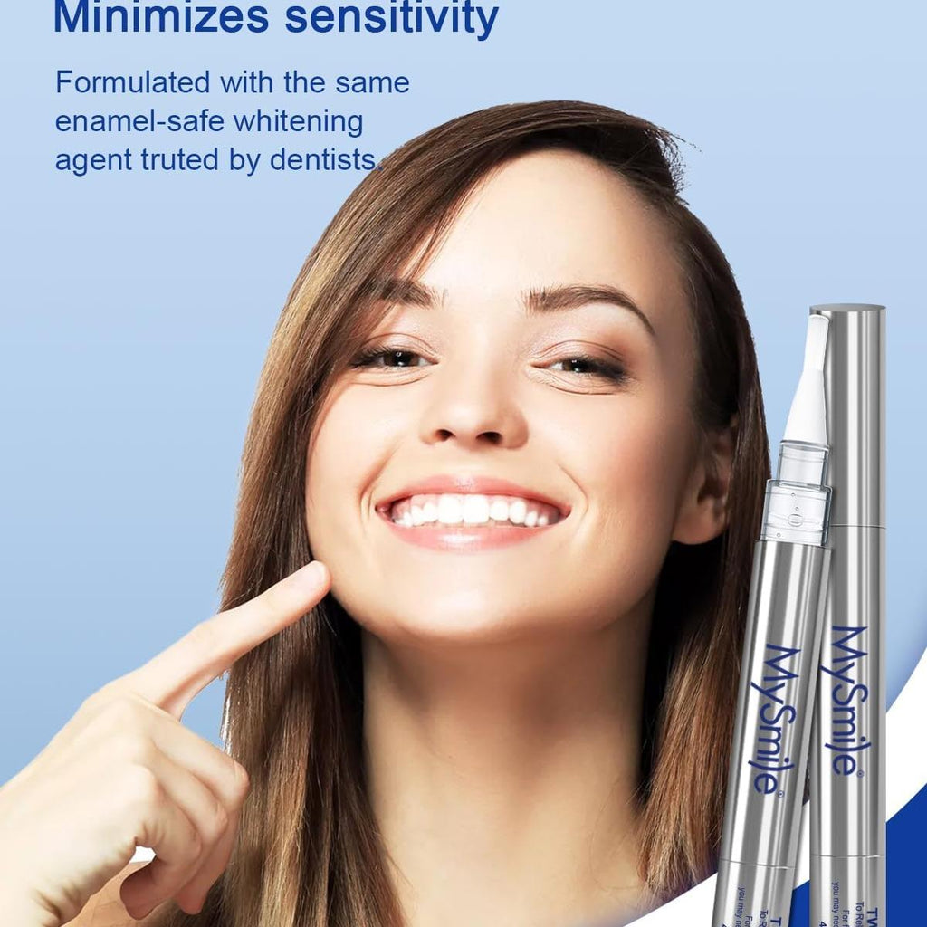 MySmile Teeth Whitening Pen 30+ Treatment Enamel Safe Tooth Whitening Gel for Teeth Sensitive-10 Min Fast Whitening Teeth-Helps to Remove Stains from Coffee, Smoking, Wines-Mint Flavor