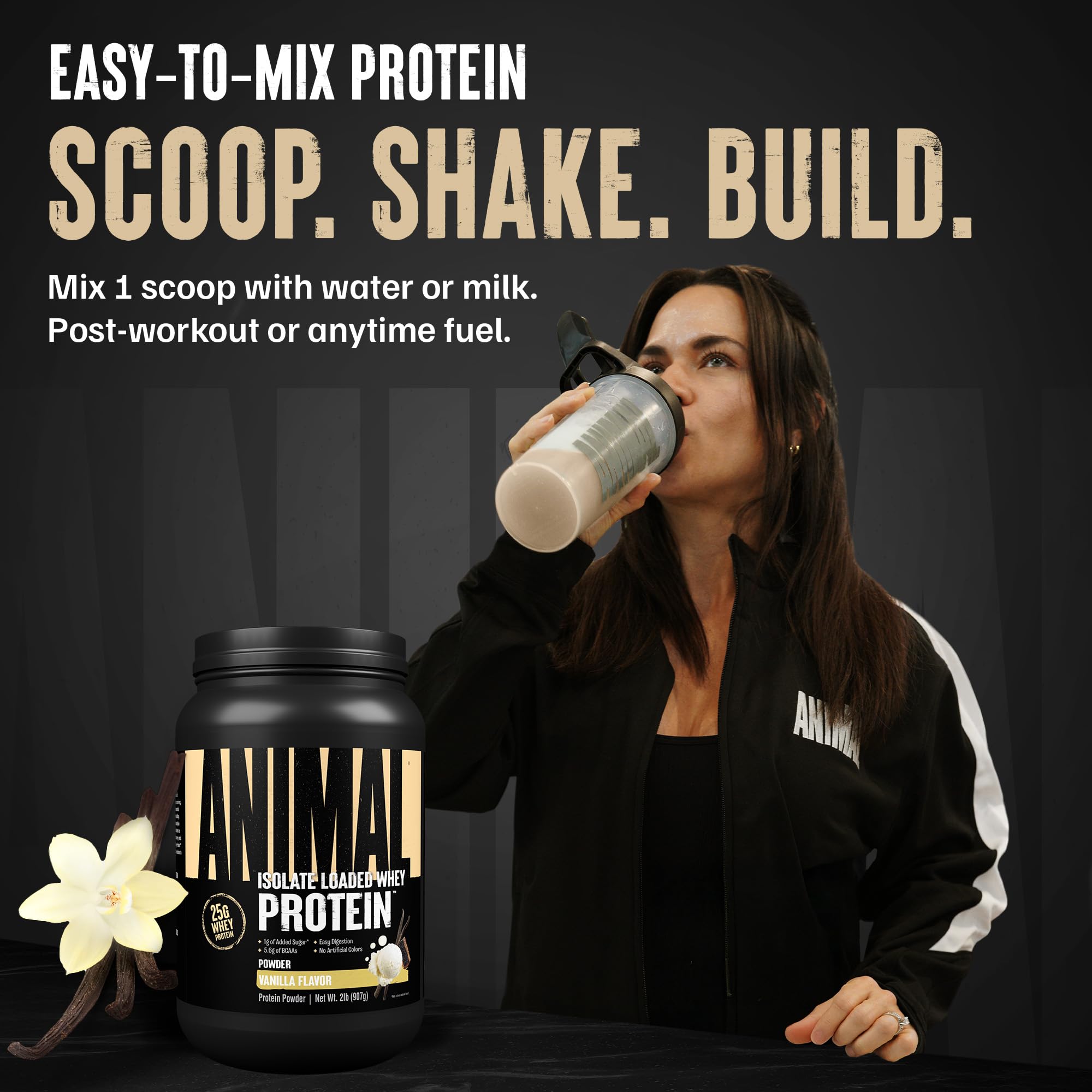 Animal Whey Isolate Protein Powder - Loaded for Pre & Post Workout Muscle Builder and Recovery with Digestive Enzymes for Men & Women - 25g Protein, Great Taste, Low Sugar - Strawberry 4 lbs