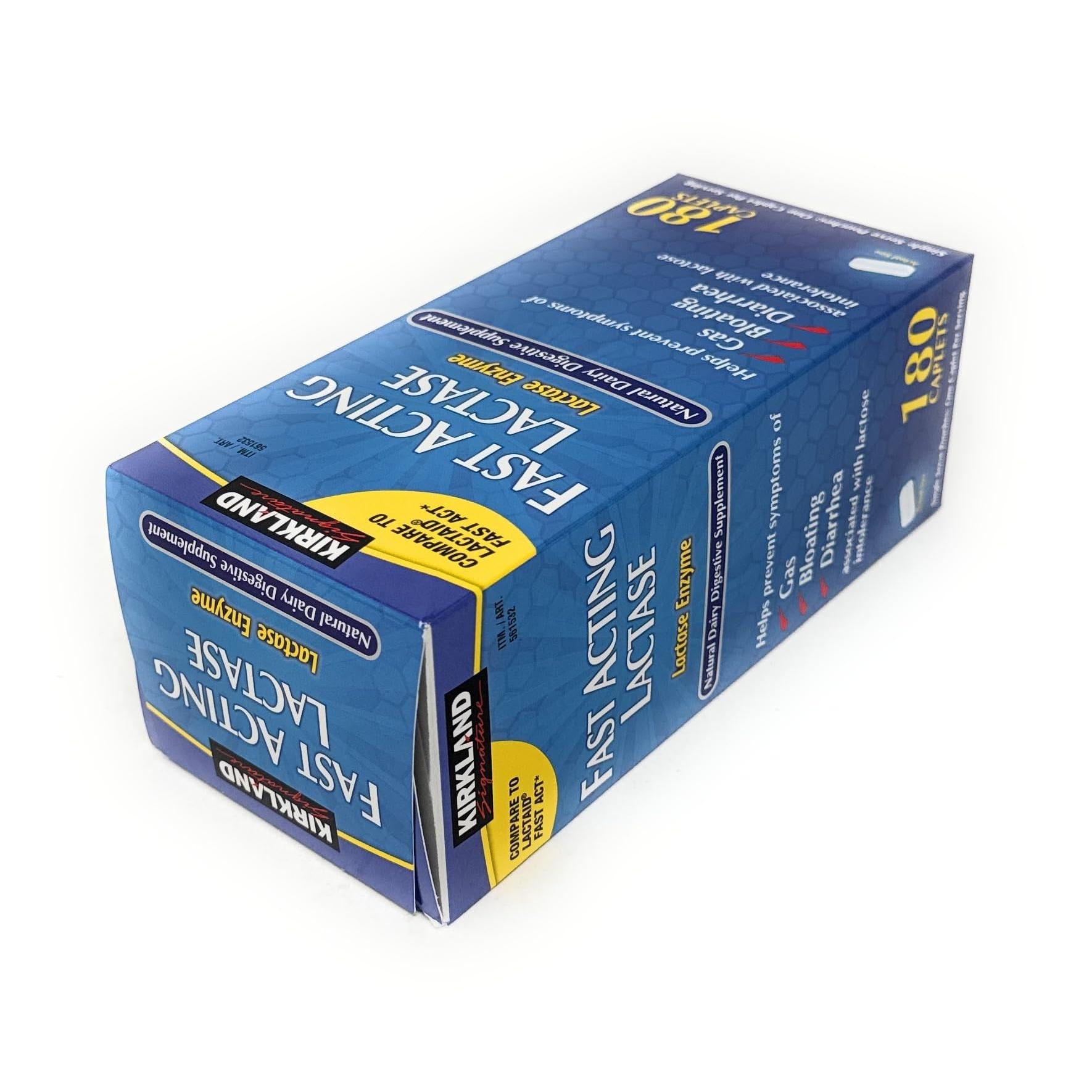 Kirkland Signature Fast Acting Lactase, (2 Pack), 360 Ct Caplets