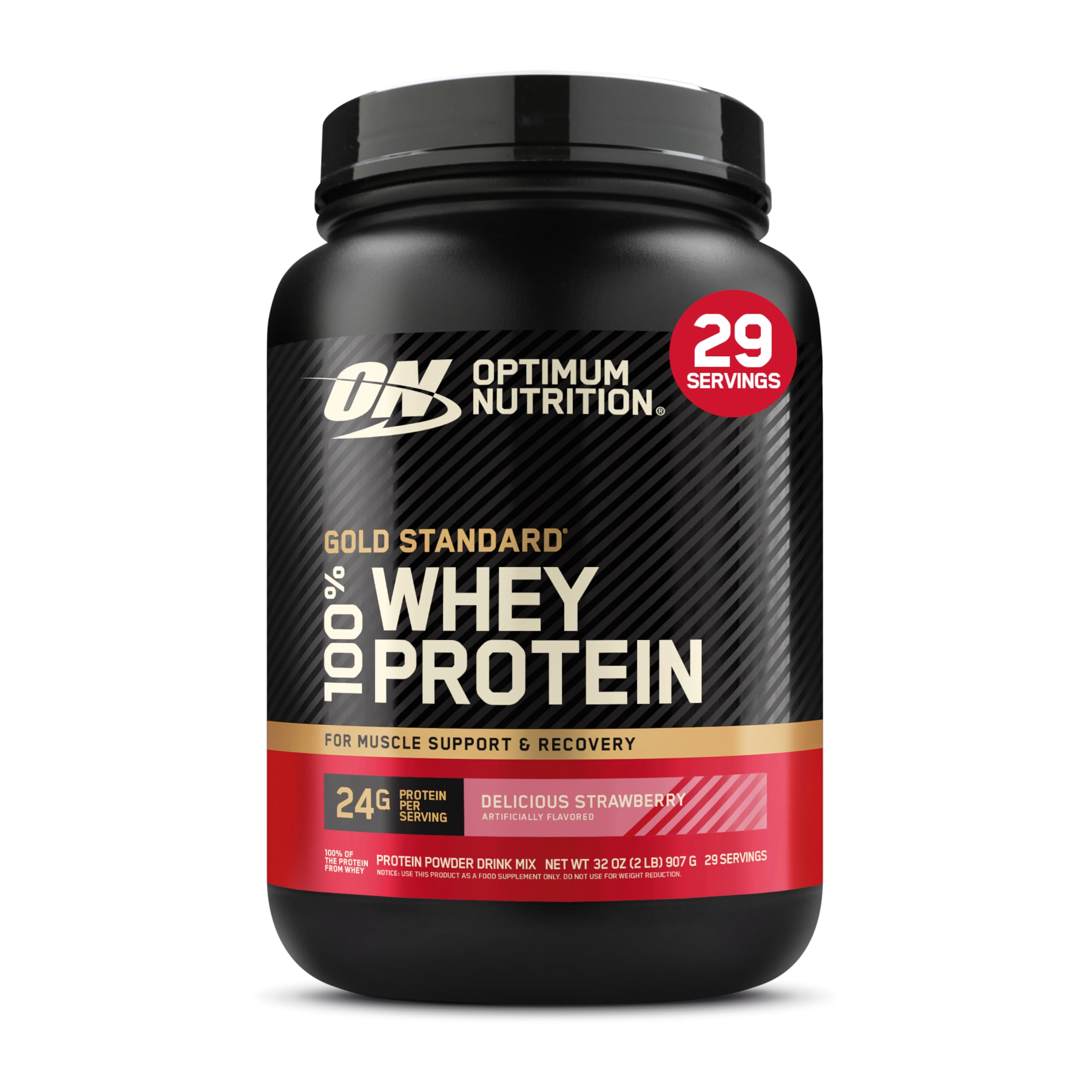 Optimum Nutrition Gold Standard 100% Whey Protein Powder, Vanilla Ice Cream, 2 Pound (Packaging May Vary)