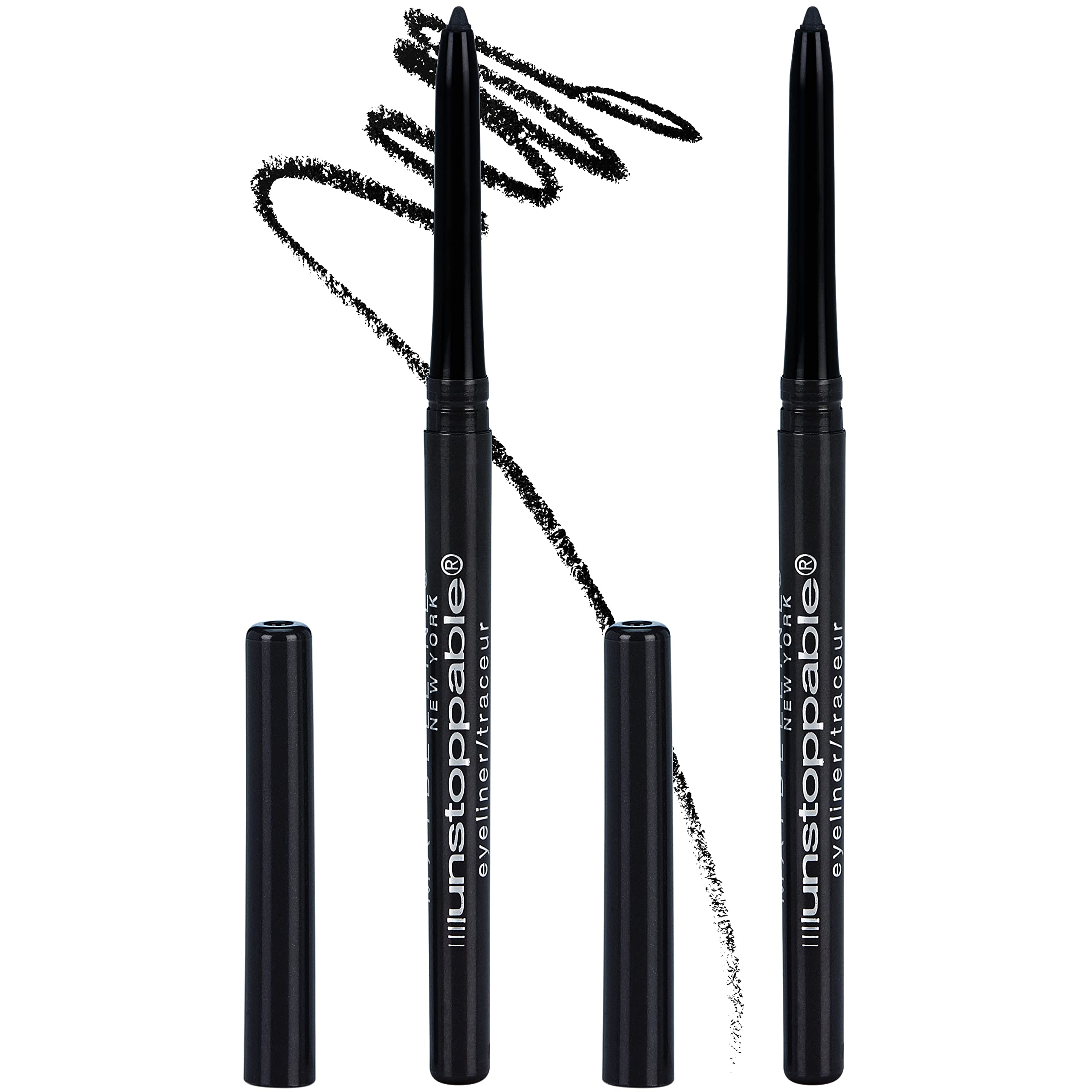 Maybelline Unstoppable Waterproof Mechanical Black Eyeliner Pencil, Easy to Apply, Smooth Glide, Up to 24 Hour Wear, Onyx