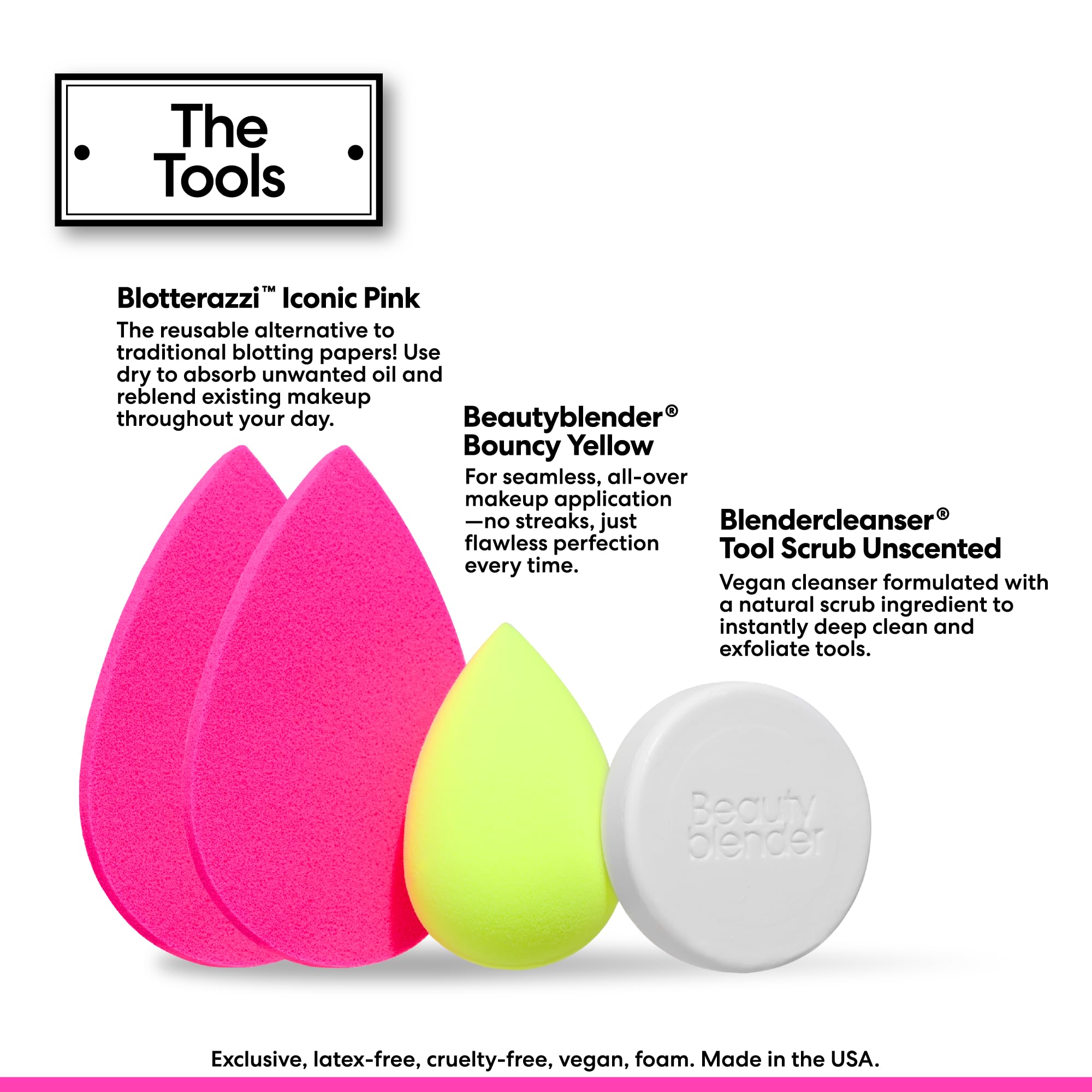 Beautyblender Foam Pop Blending Duo - Makeup Sponge Set with Original beautyblender & Micro Mini - Precise Application for Foundation, Concealer & Highlighter - Latex-Free, Reusable, Vegan