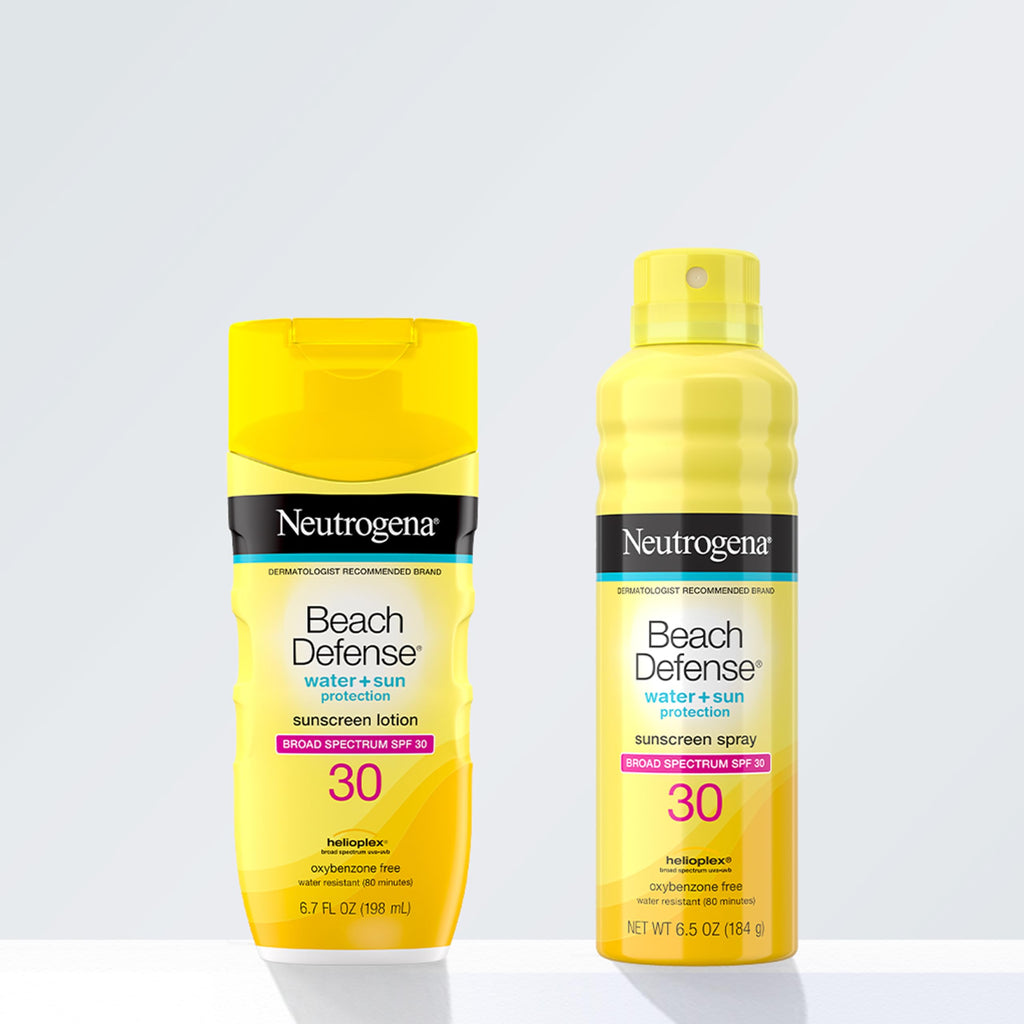 Neutrogena Sunscreen Lotion Beach Defense SPF 70, Face & Body Sunscreen, Broad Spectrum, Fast Absorbing, 6.7 Fl Oz, Water Resistant 80 Min, Oil-Free, Oxybenzone & Octinoxate Free