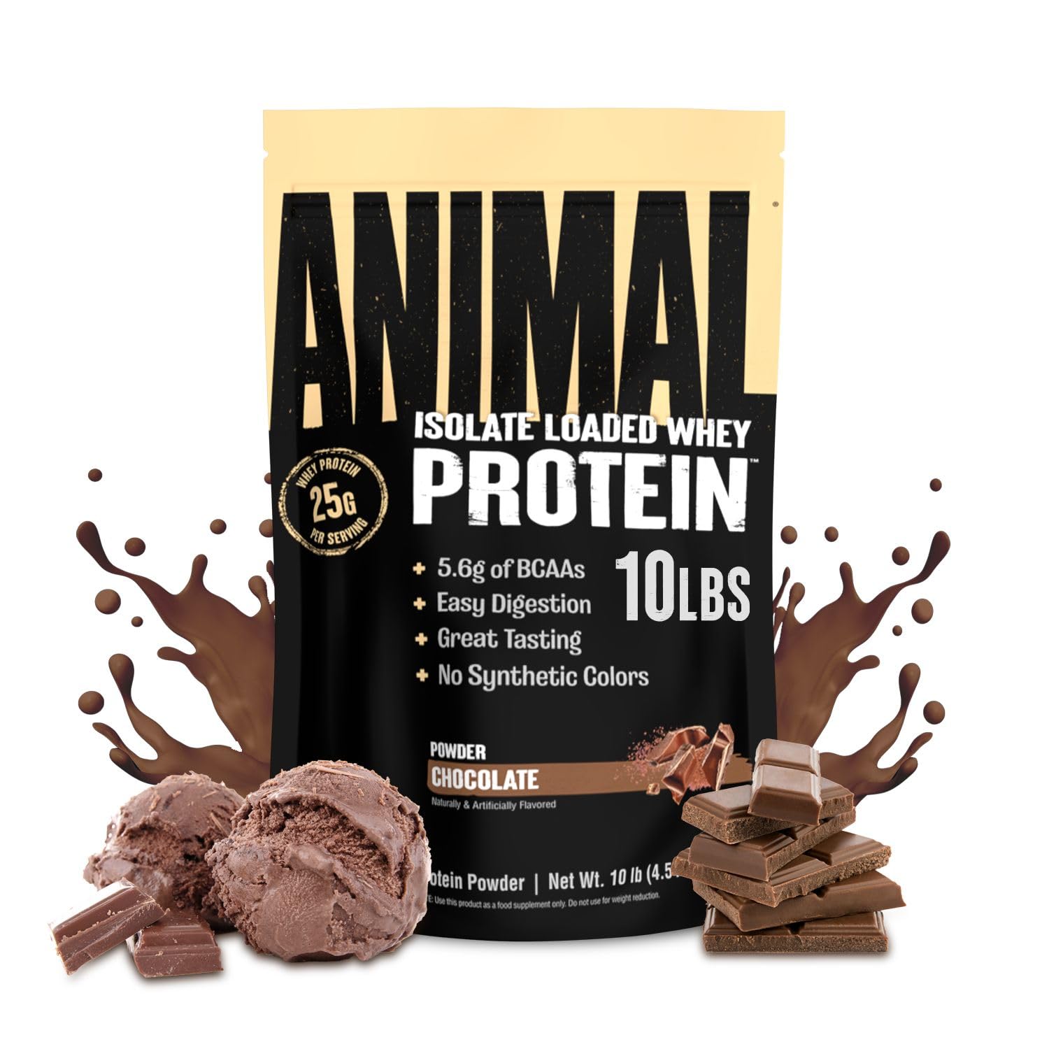 Animal Whey Isolate Protein Powder - Loaded for Pre & Post Workout Muscle Builder and Recovery with Digestive Enzymes for Men & Women - 25g Protein, Great Taste, Low Sugar - Strawberry 4 lbs