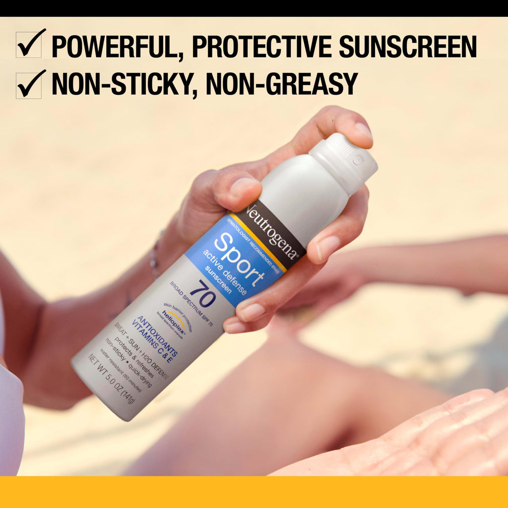 Neutrogena Sport Face Sunscreen SPF 70+, Oil-Free, 2.5 fl oz, Sweat & Water-Resistant, Broad-Spectrum UVA/UVB, Nourish & Restore Skin Balance, Oxybenzone Free Sunscreen For Face