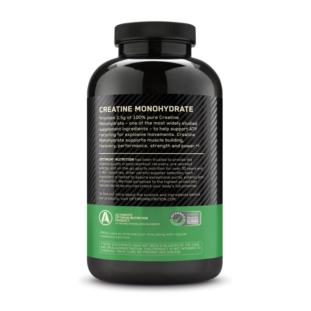 Optimum Nutrition Micronized Creatine Monohydrate Capsules, Keto Friendly, 2500mg, 100 Capsules