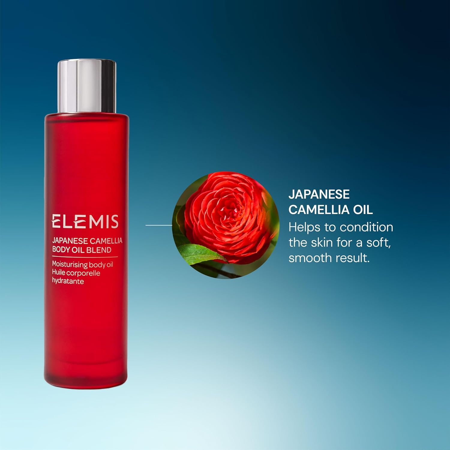 ELEMIS Japanese Camellia Body Oil Blend | Luxuriously Lightweight Body Oil Nourishes, Conditions, and Softens Pregnant and Postpartum Skin | 100 mL