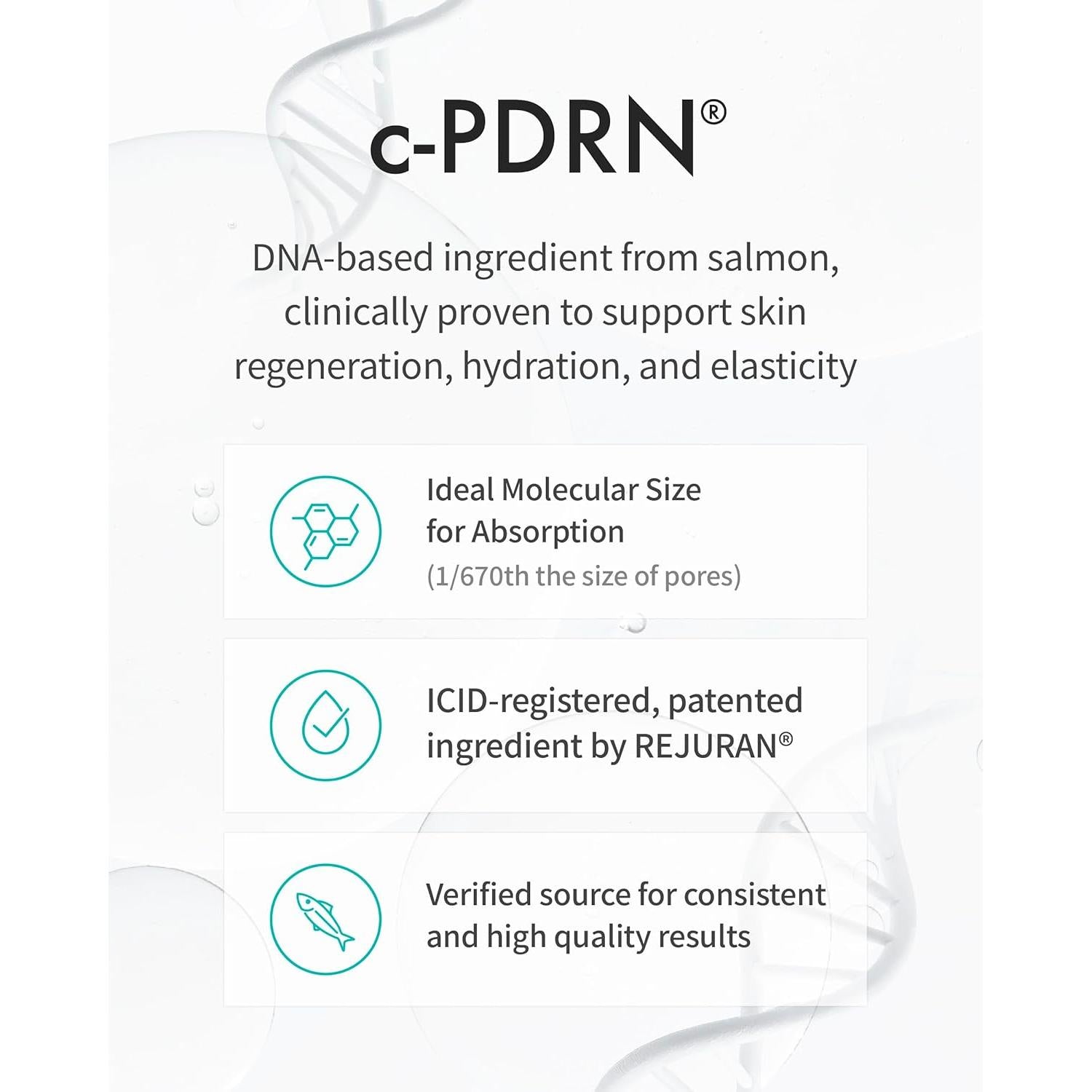 REJURAN® Moisture Treatment Ampoule, c-PDRN® - Deep Hydrating Face Serum for Instant & Long-Lasting Moisture, Soothing, Skin Barrier Boost, Moisture Lock with PDRx. Korean Skin Care (1.01 fl oz)