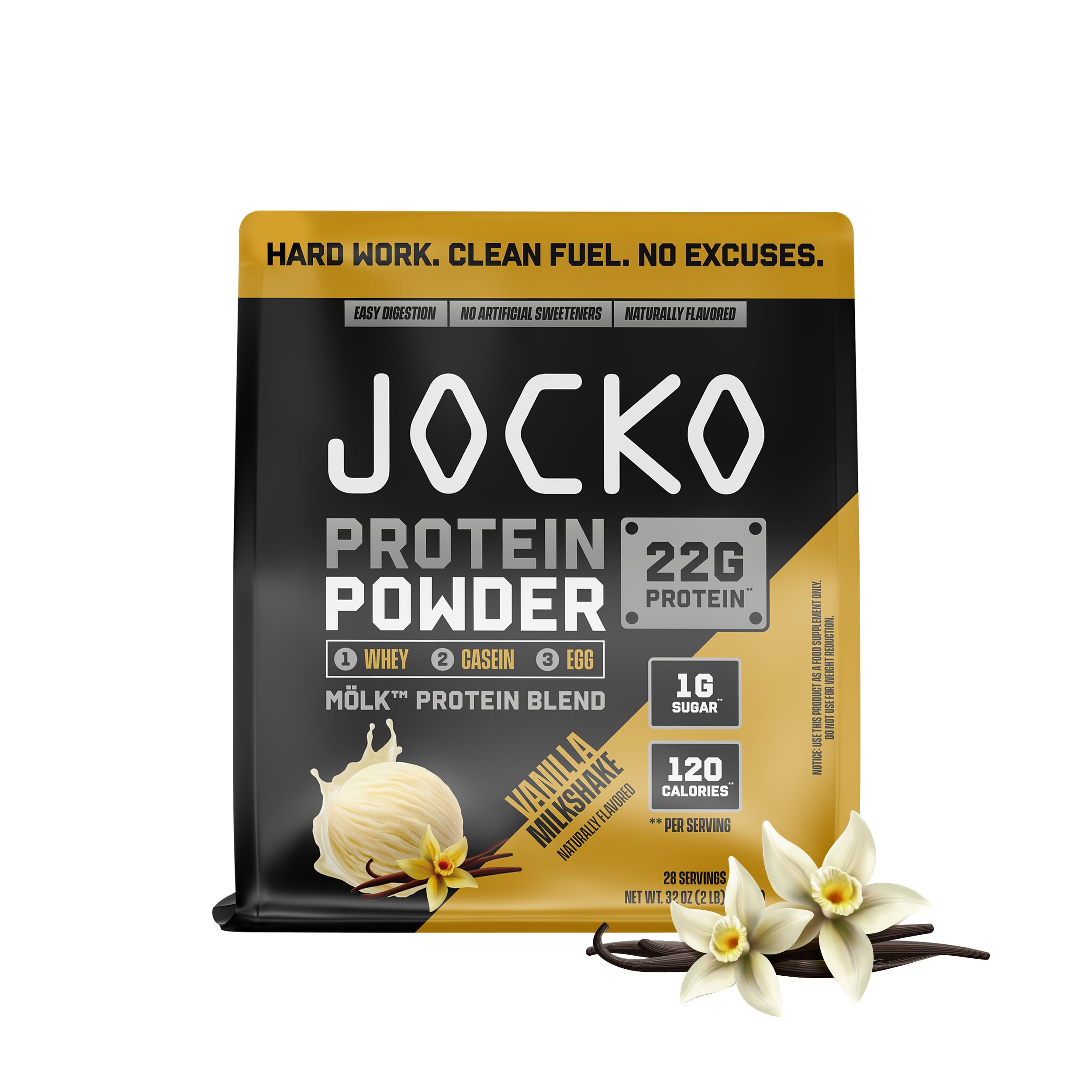 Jocko Fuel Mölk Whey Protein Powder 22g Low Sugar Monk Fruit Blend - Muscle Recovery & Growth, Packaging May Vary (26 Servings, Mint Chocolate)