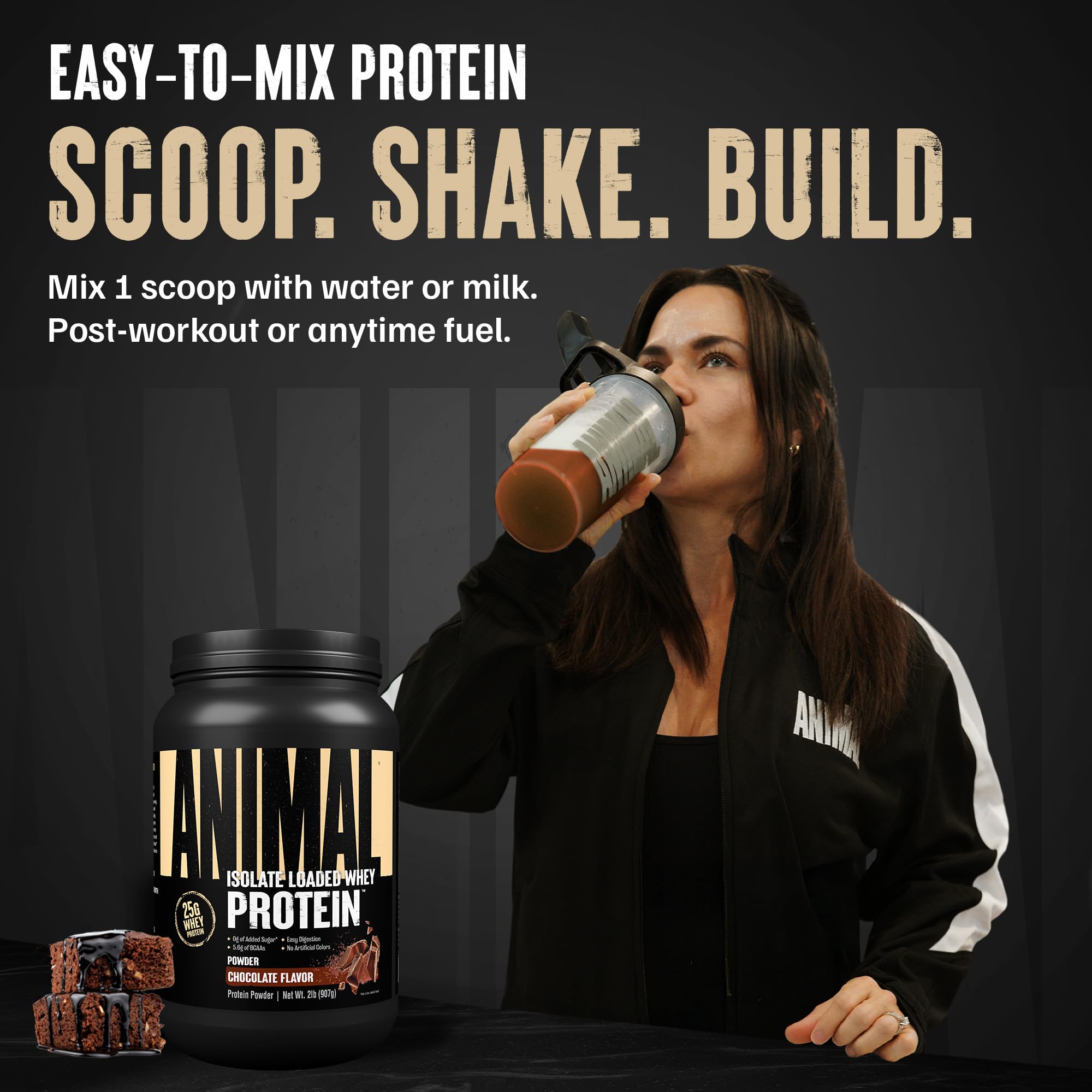 Animal Whey Isolate Protein Powder - Loaded for Pre & Post Workout Muscle Builder and Recovery with Digestive Enzymes for Men & Women - 25g Protein, Great Taste, Low Sugar - Strawberry 4 lbs