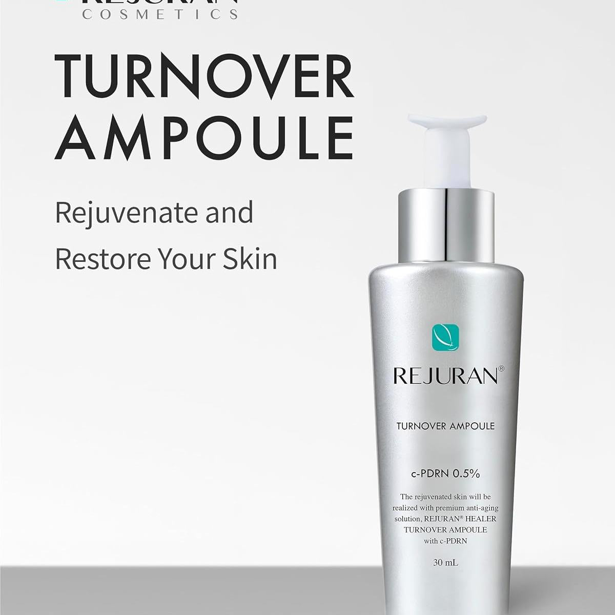 REJURAN® Turnover Ampoule Duo Bundle, c-PDRN® – Original Salmon DNA Face Serum in 1.01 fl oz & 1.69 fl oz for Firming, Hydrating & Radiant Glass Skin – Korean Anti-Aging Skin Care