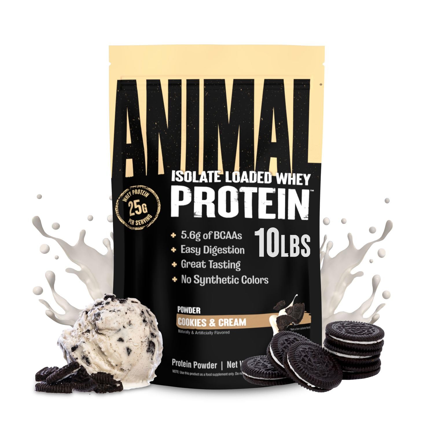 Animal Whey Isolate Protein Powder - Loaded for Pre & Post Workout Muscle Builder and Recovery with Digestive Enzymes for Men & Women - 25g Protein, Great Taste, Low Sugar - Strawberry 4 lbs
