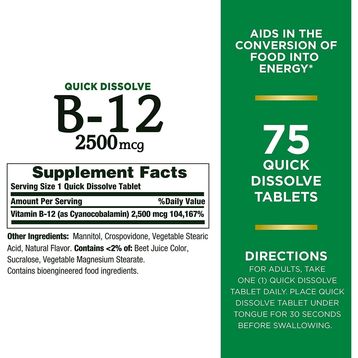 Nature's Bounty B-12 2500mcg, 300 Tabs