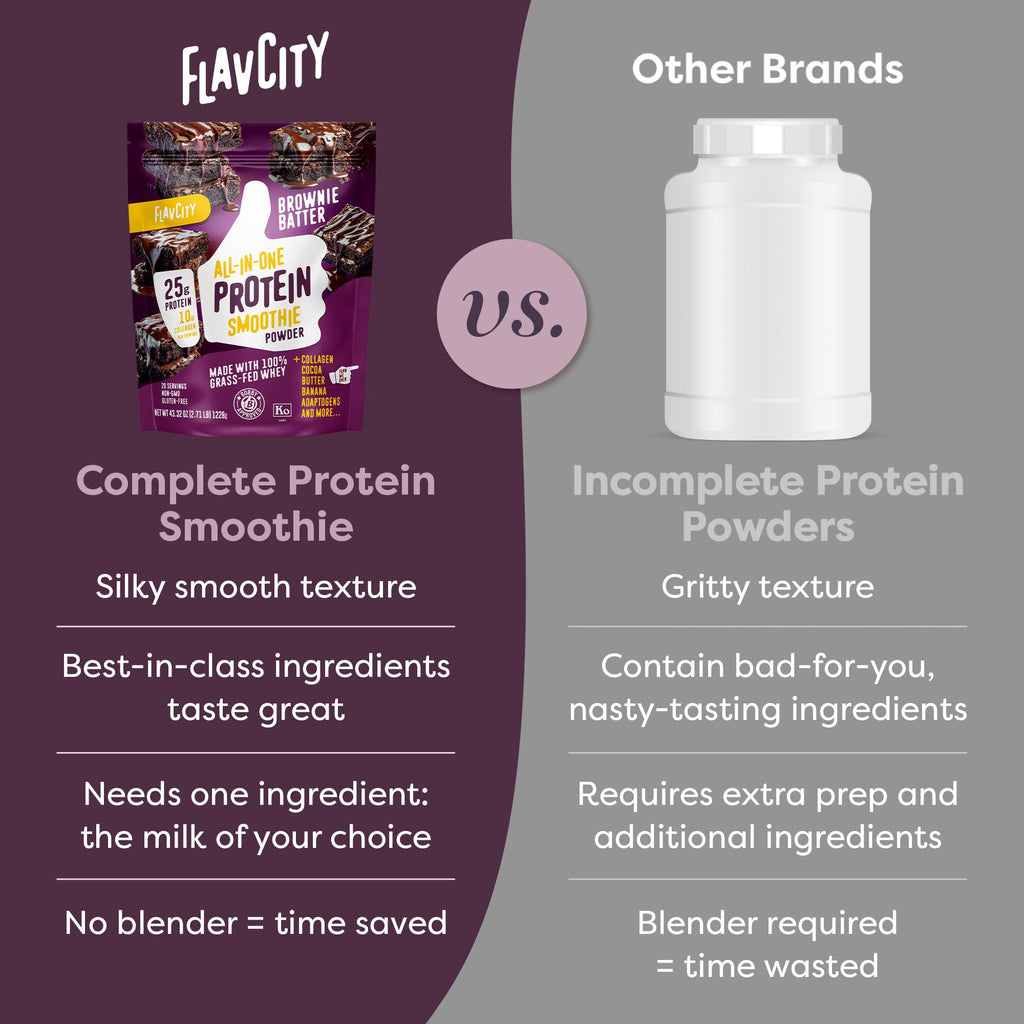 FlavCity Grass Fed Whey Protein Powder - Vanilla Smoothie - 25g Protein & 10g Collagen - Made with Real Vanilla Bean & Organic Coconut Milk - Gluten Free & No Added Sugars (20 Servings)