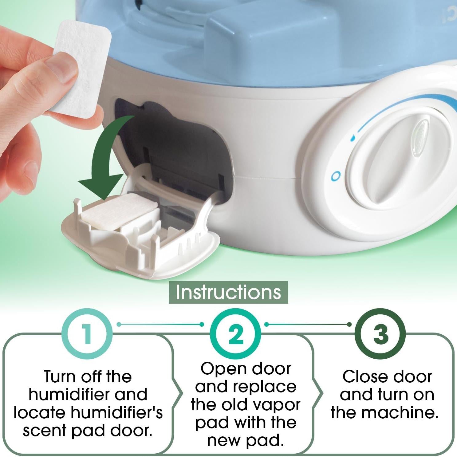 20 Pack Menthol Eucalyptus Humidifier Pads - Soothing Vapor Pad Refills for Congestion Relief on all Vks, Crane, More - Vapopads Replacement, Natural Waterless Vaporizers Pads, Cold/Flu Symptom Relief