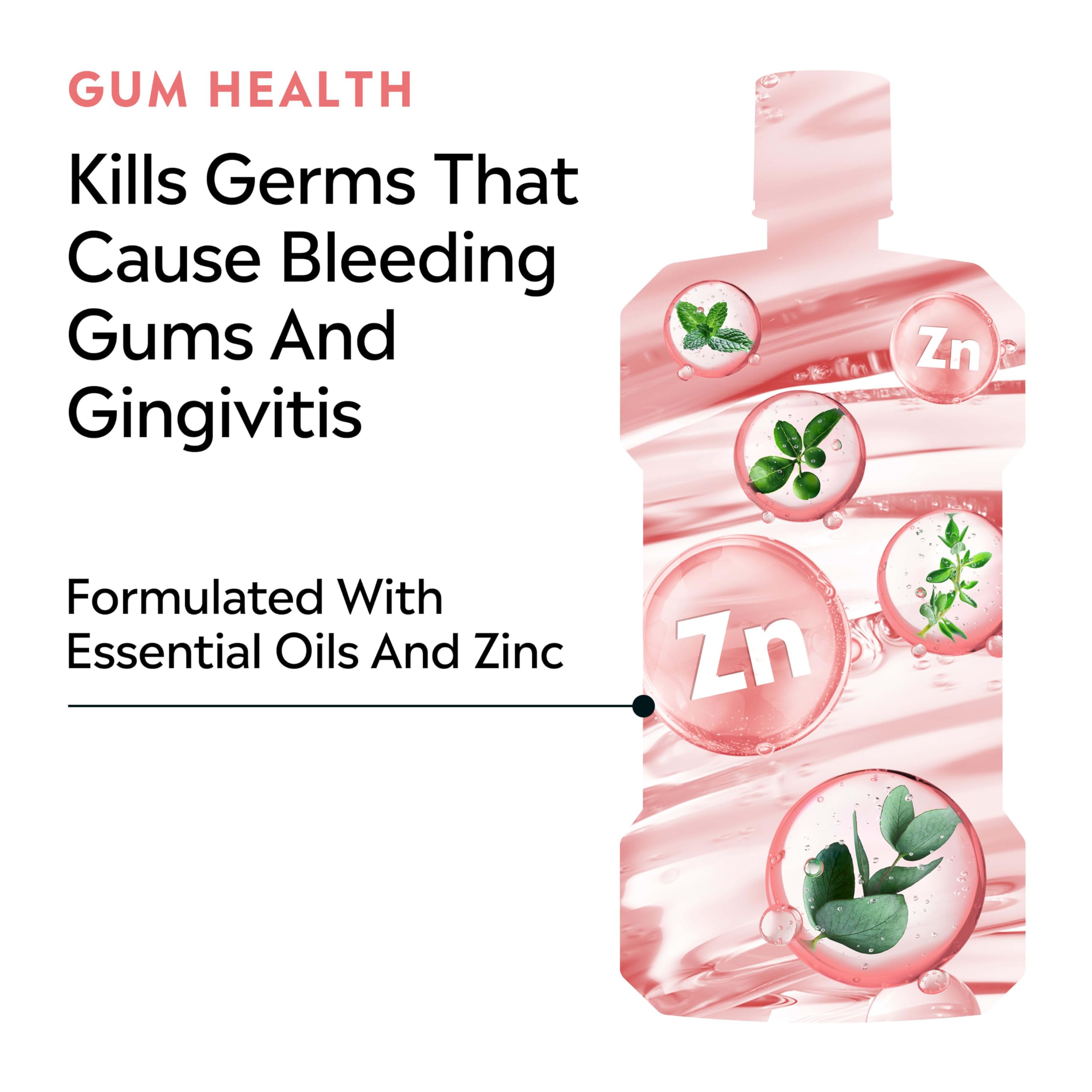 Listerine Clinical Solutions Gum Health Antiseptic Mouthwash, Antigingivitis & Antiplaque Oral Rinse Kills Germs for Healthier Gums, Reduces Gingivitis in 1 Week, ICY Mint, Twin Pack, 1 L, 2 Pack
