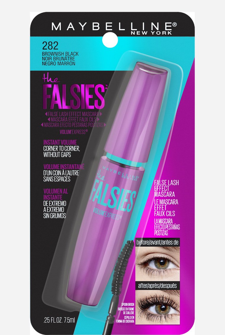 Maybelline Volum' Express The Falsies Washable Fiber Mascara, Volumizing and Separating Make Up Formula, Very Black, 1 Count