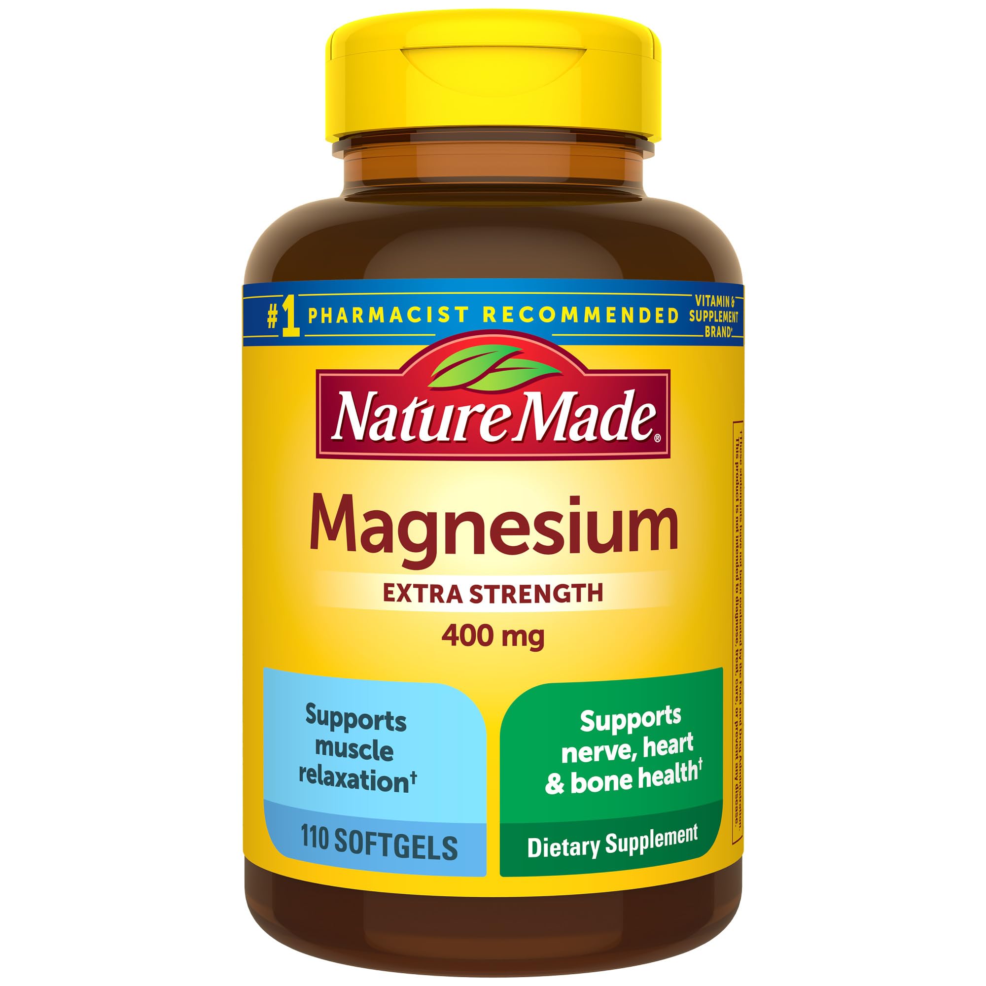 Nature Made High Potency Magnesium 400 mg - 150 Liquid Softgels,(Pack of 2)