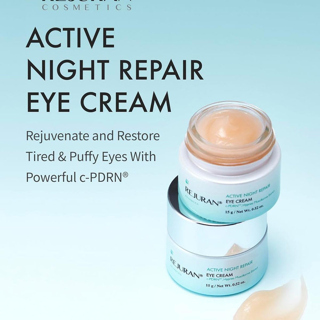 REJURAN® Advanced Active Night Repair Eye Cream, c-PDRN® - Anti-Aging, Firming, Moisturizing Eye Cream, Clinically Developed (0.52 oz)