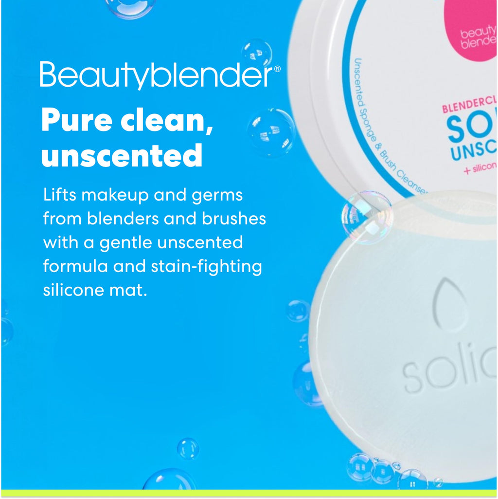 Beautyblender Blendercleanser Tool Scrub Solid Cleanser – Lavender Makeup Sponge & Brush Cleansing Bar – Hand, Sponge, and Brush Cleanser, Removes Makeup & Buildup, Travel-Friendly, 1 oz