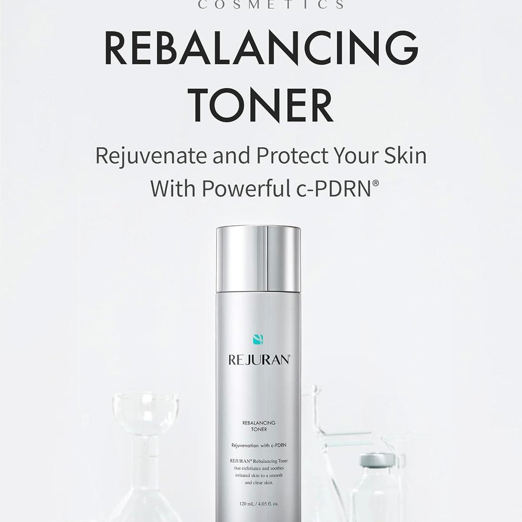 REJURAN® Skincare Duo with c-PDRN® – Turnover Ampoule (1.69 fl oz) & Rebalancing Toner for Firming, Hydration, Pore Care & Radiant Glass Skin – Korean Anti-Aging Serum & Toner Set