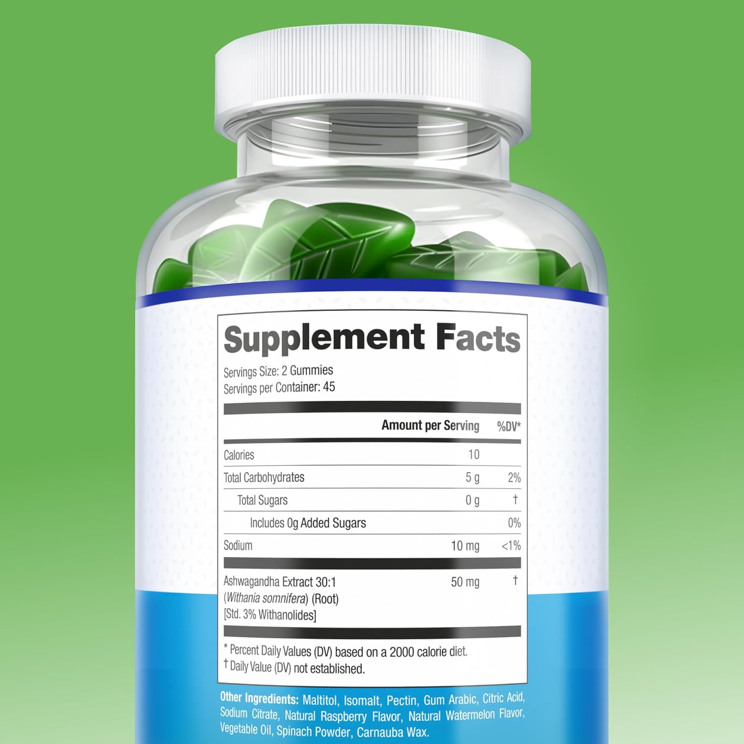 Sugar-Free Ashwagandha Gummies for Stress, Sleep & Mood Support - High-Potency 30:1 Ashwagandha Supplement Extract - Vegan Adaptogen Supplement for Women & Men, Natural Flavor, Plant-Based, 90 Gummies