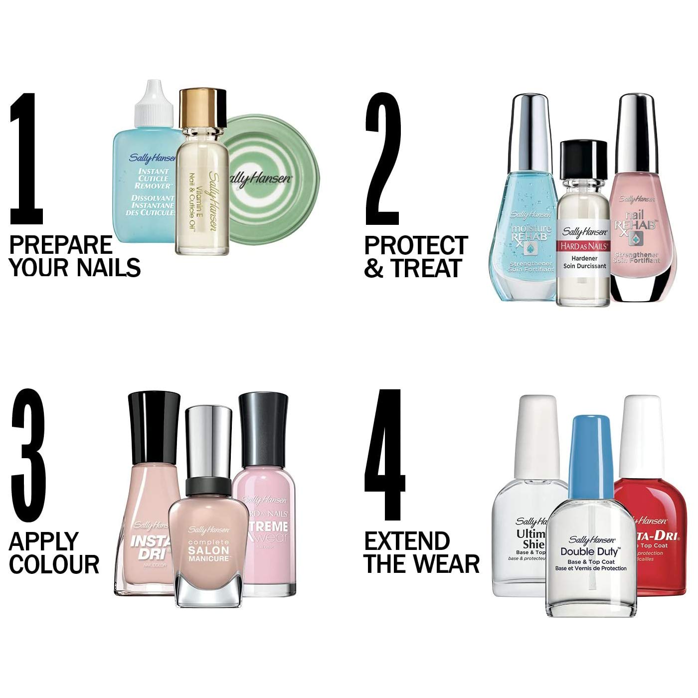 Sally Hansen Insta-Dri®, Clear Top Coat, Quick Dry, Long Lasting, Streak-Free Shine, Clear Nail Polish