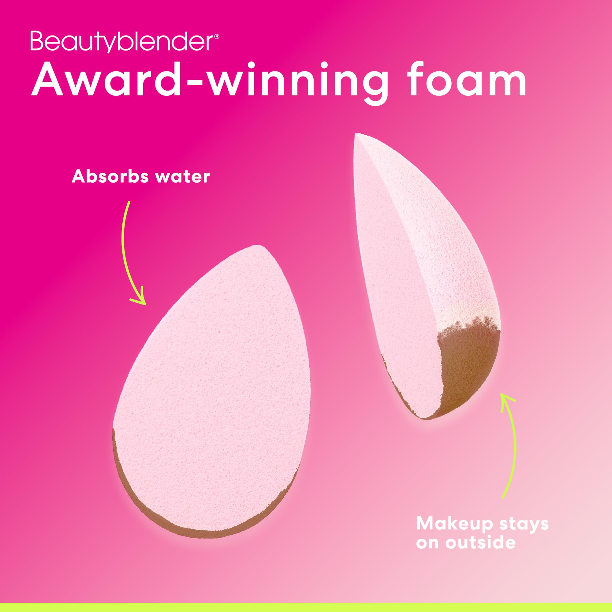 Beautyblender® | Bubble Beauty Blender Makeup Sponge, Super-Soft Foam Easily Blends Foundations, Powders & Creams, Made in USA, Reusable, Washable, Streak Free Application, Vegan, Cruelty Free